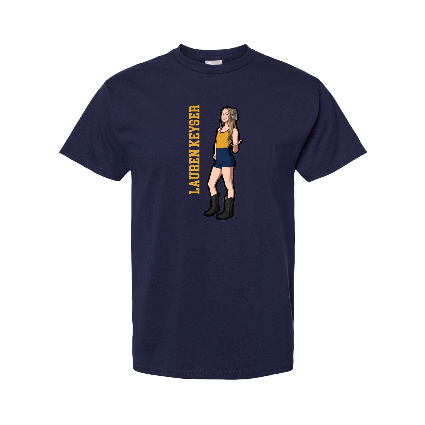 Tee — Name Vertical in Navy