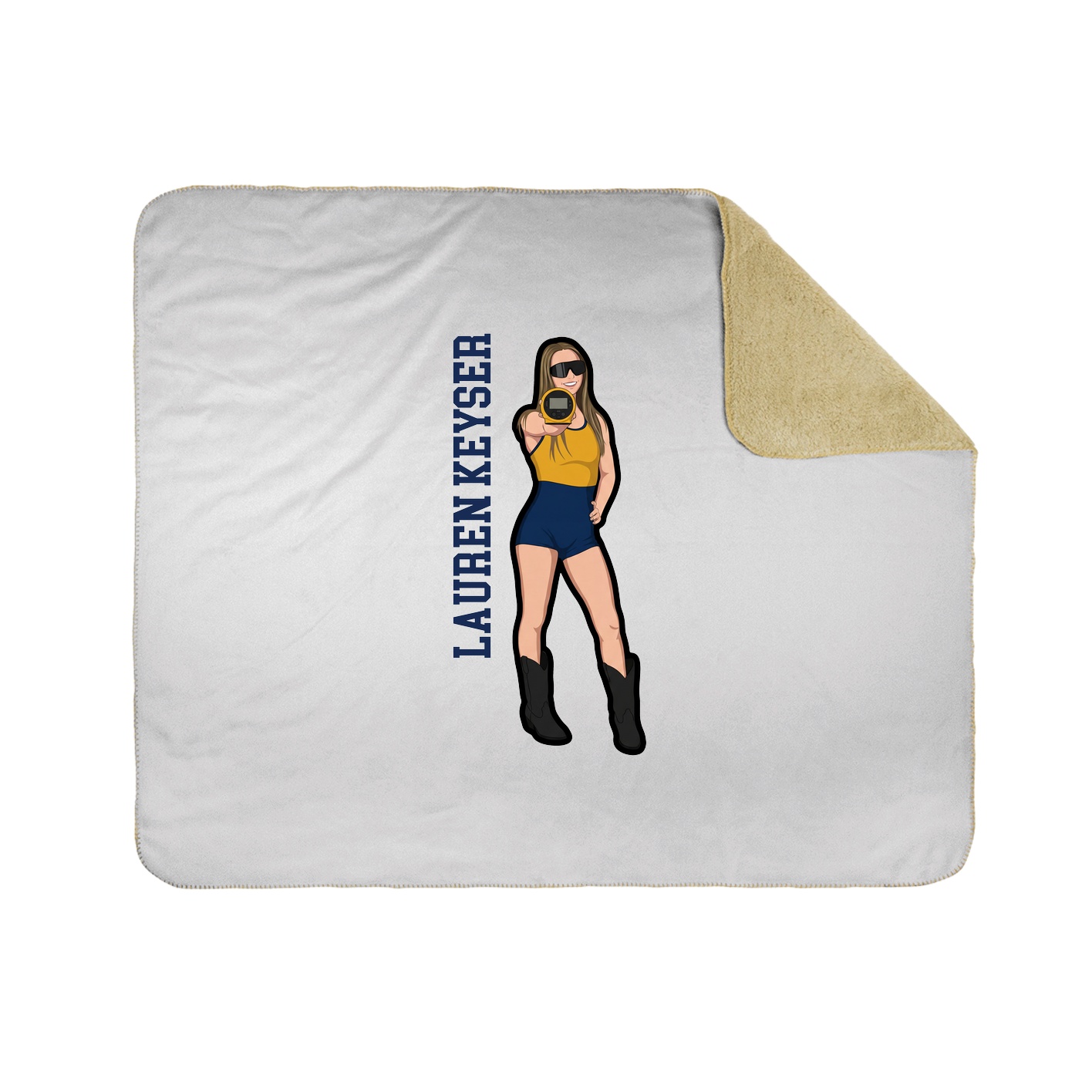 Throw Blanket — Name Vertical in White