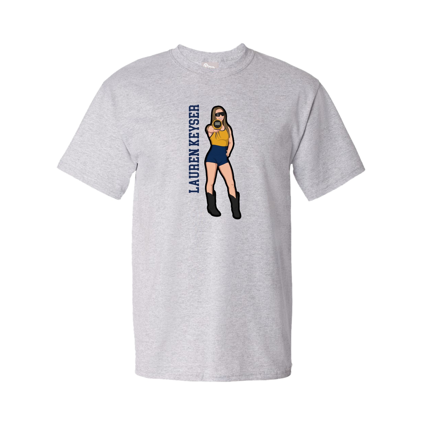 Tee — Name Vertical in Grey
