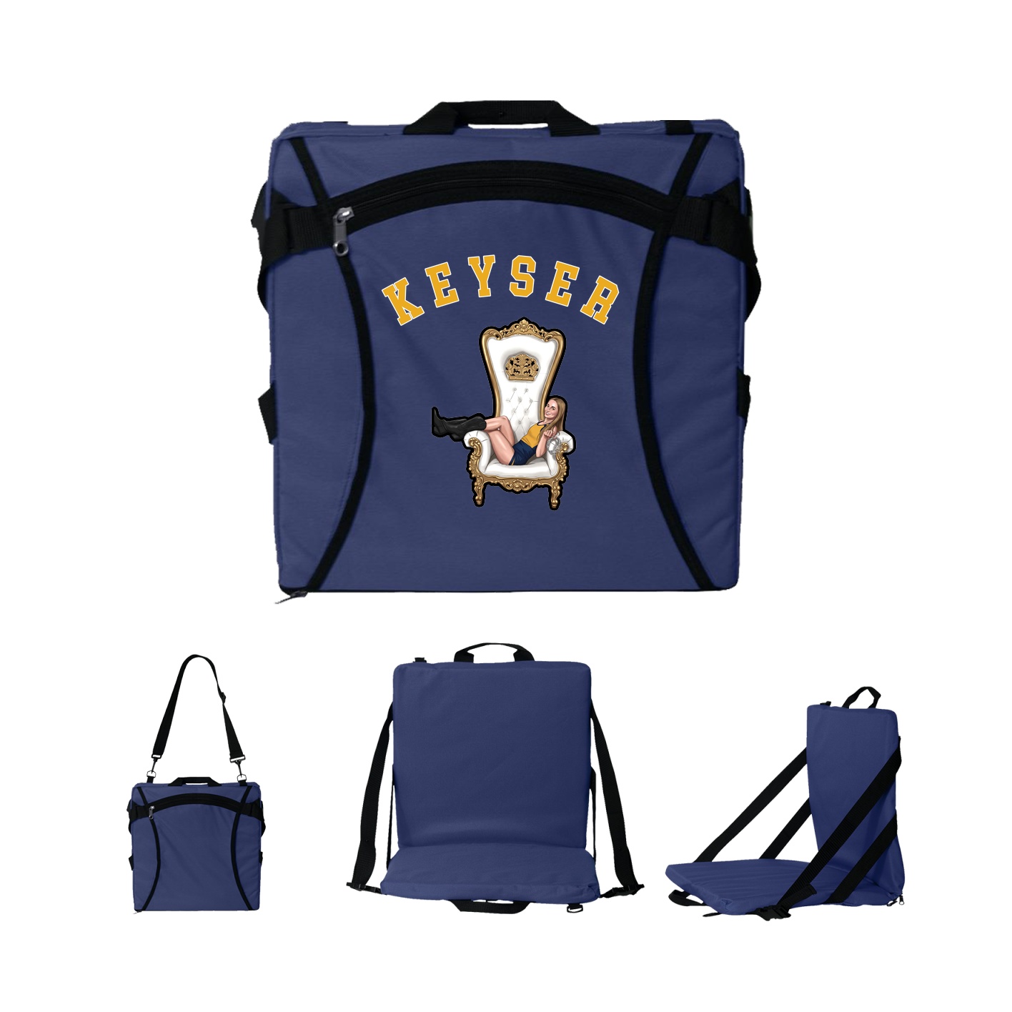 Folding Stadium Seat — Shirsey Arch in Navy