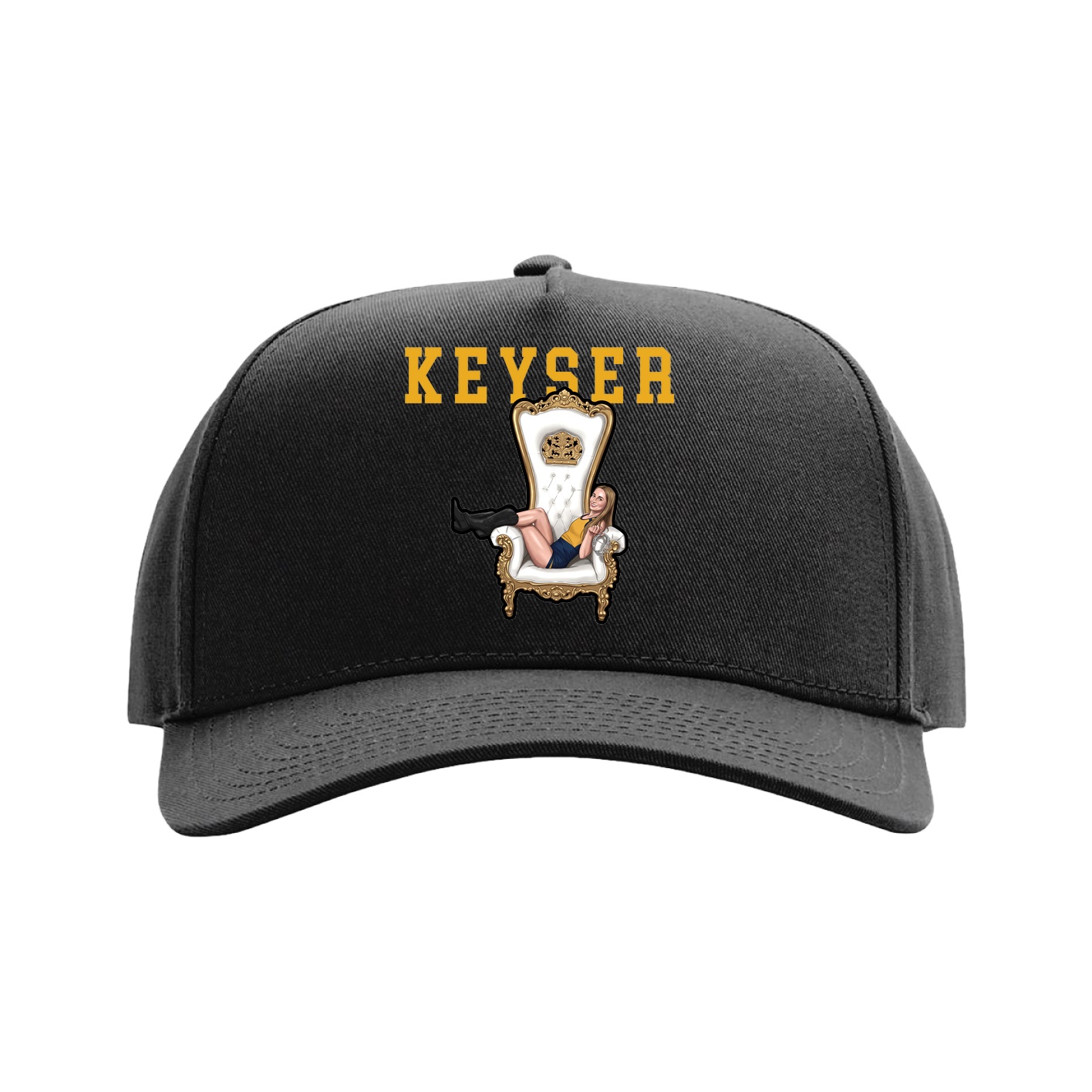 Full Fabric Five-Panel Champ Cap — Shirsey in Black