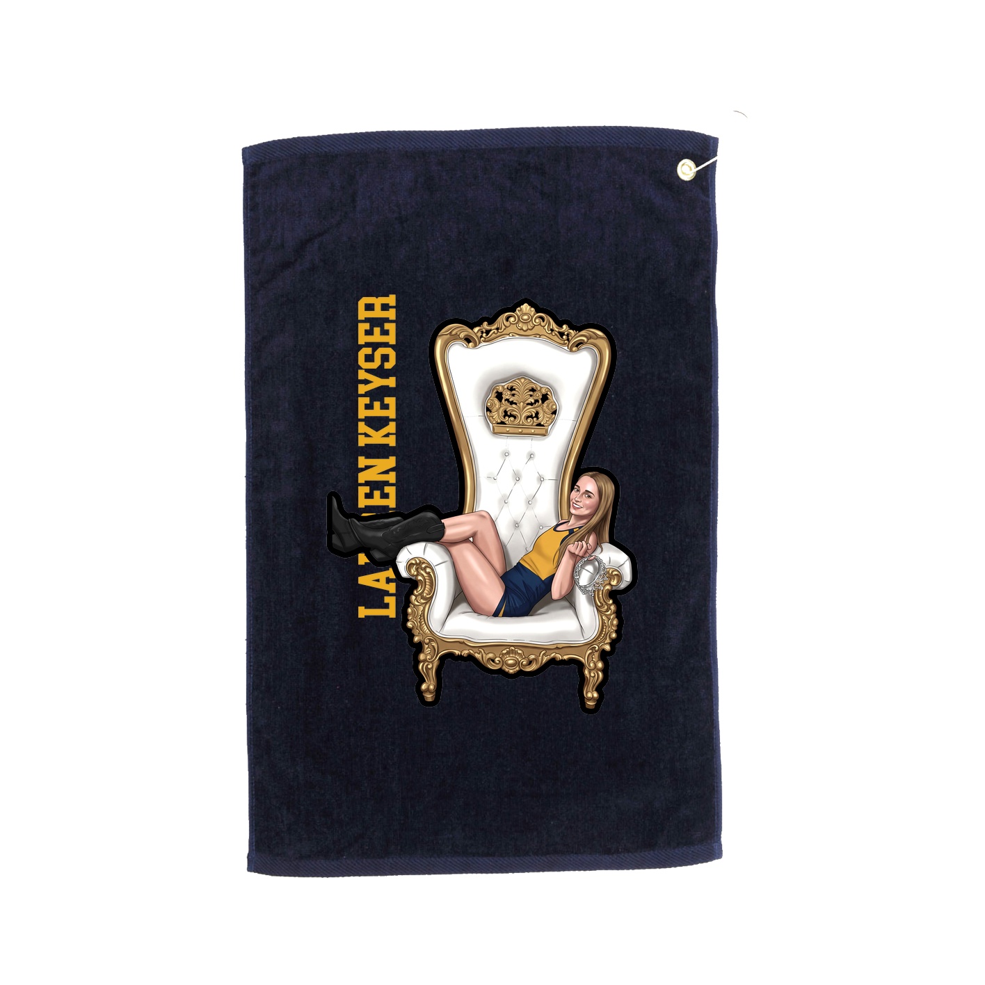 Golf Towel — Name Vertical in Navy