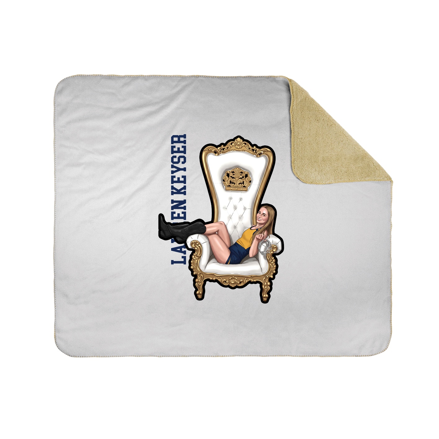 Throw Blanket — Name Vertical in White