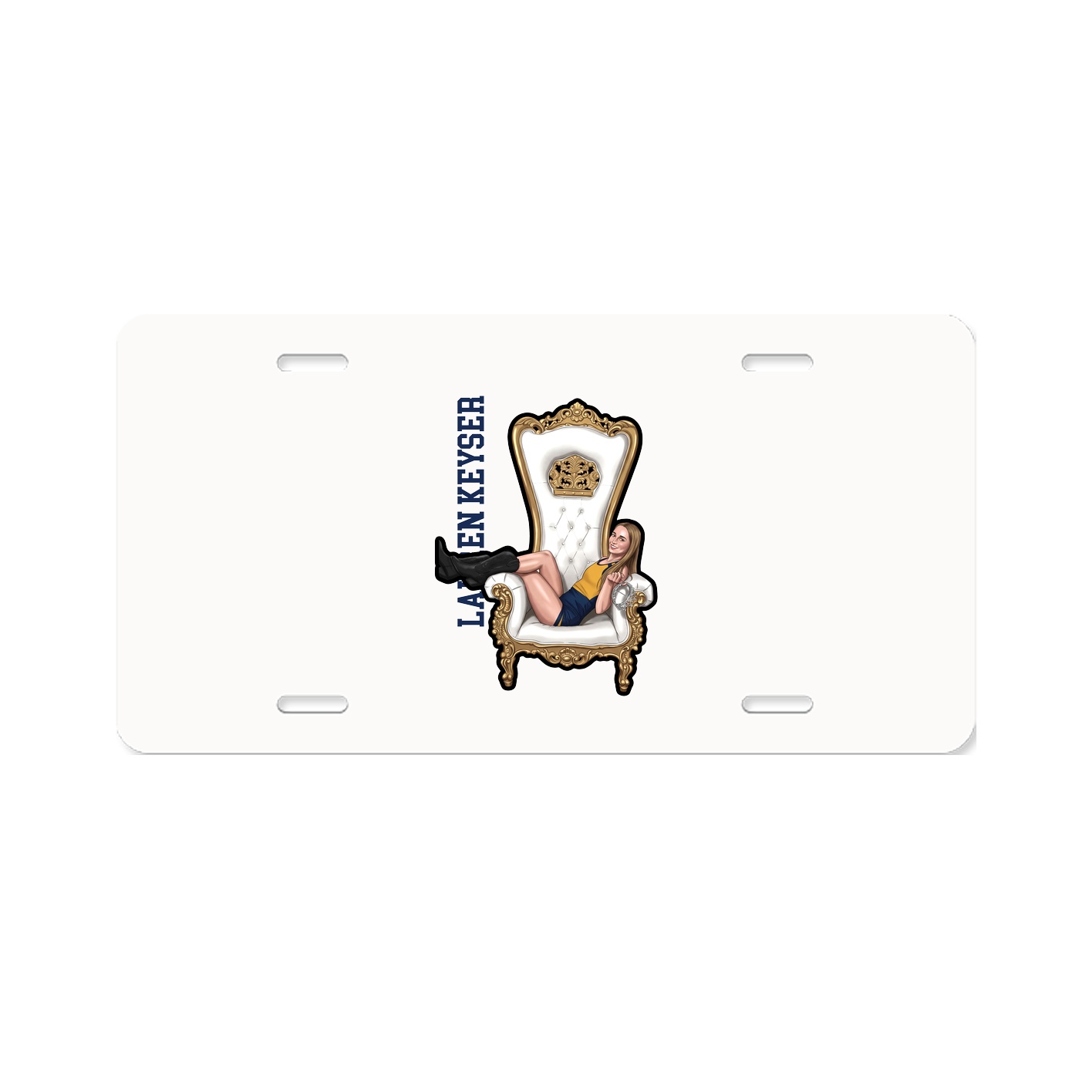 License Plate — Name Vertical in Classic