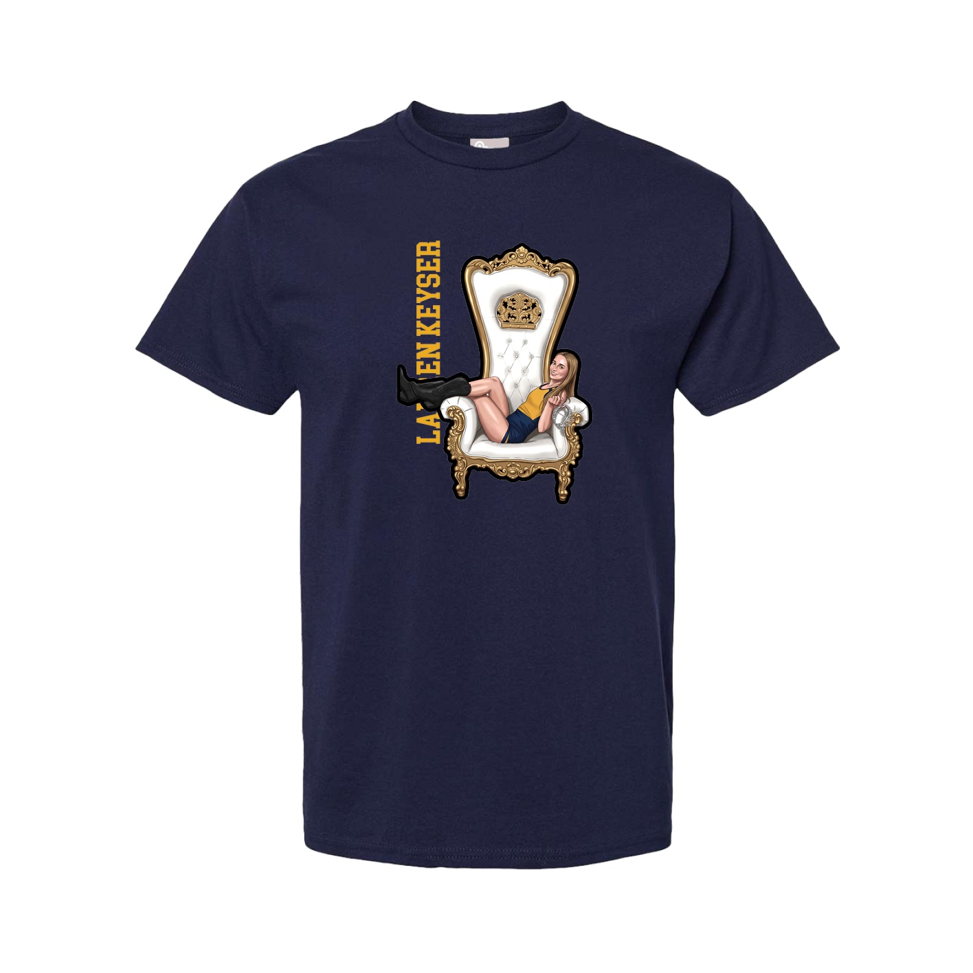 Youth Tee — Name Vertical in Navy