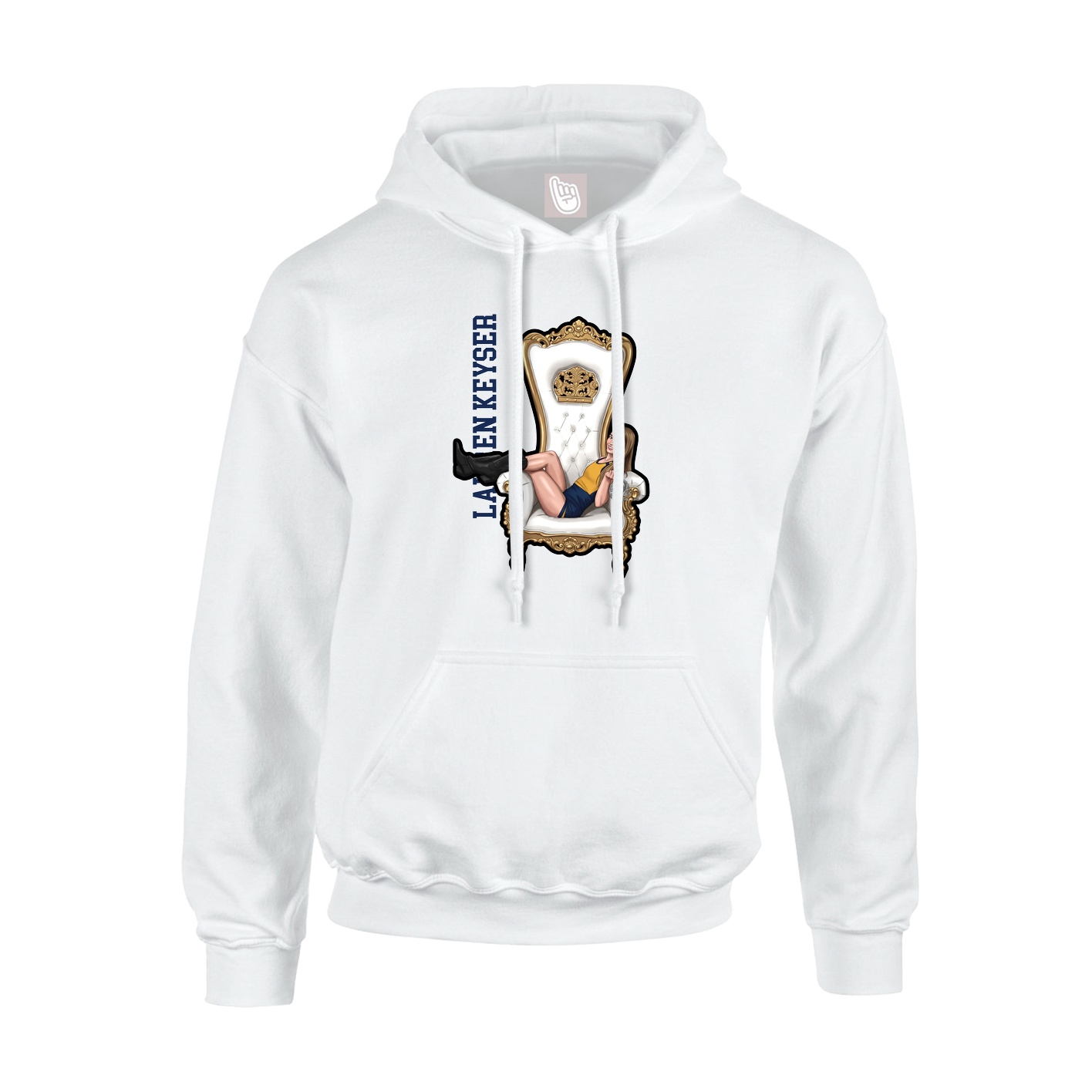 Hoodie — Name Vertical in White