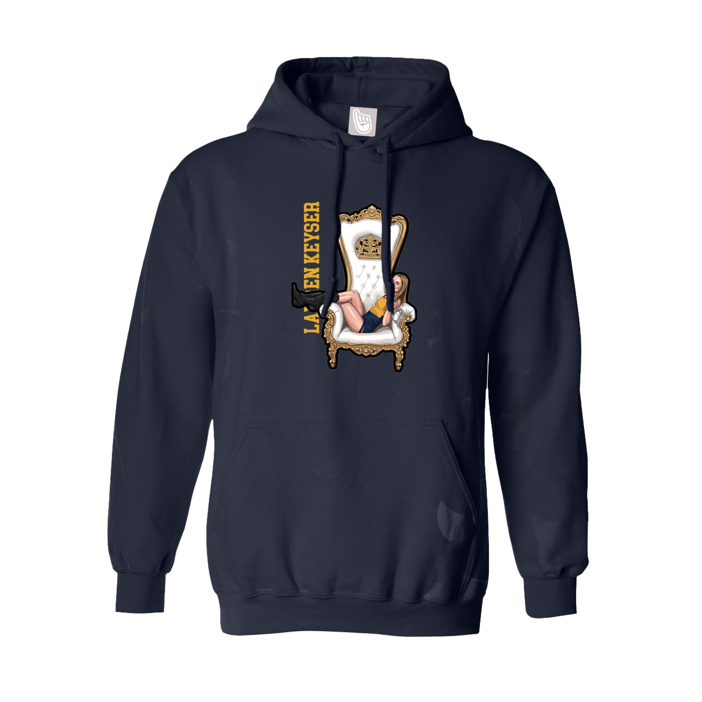 Youth Hoodie — Name Vertical in Navy