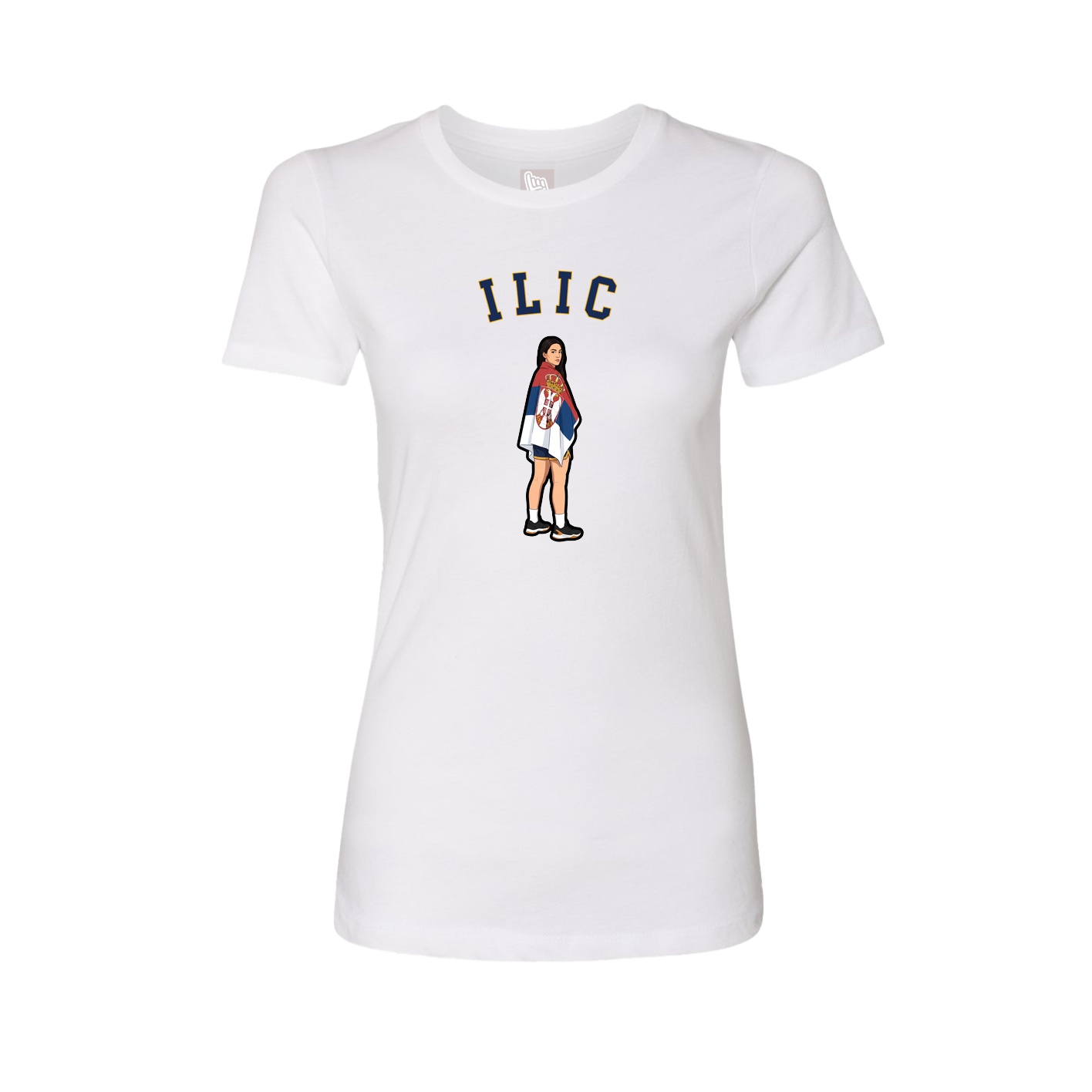 Fitted Women's Tee — Shirsey Arch in White