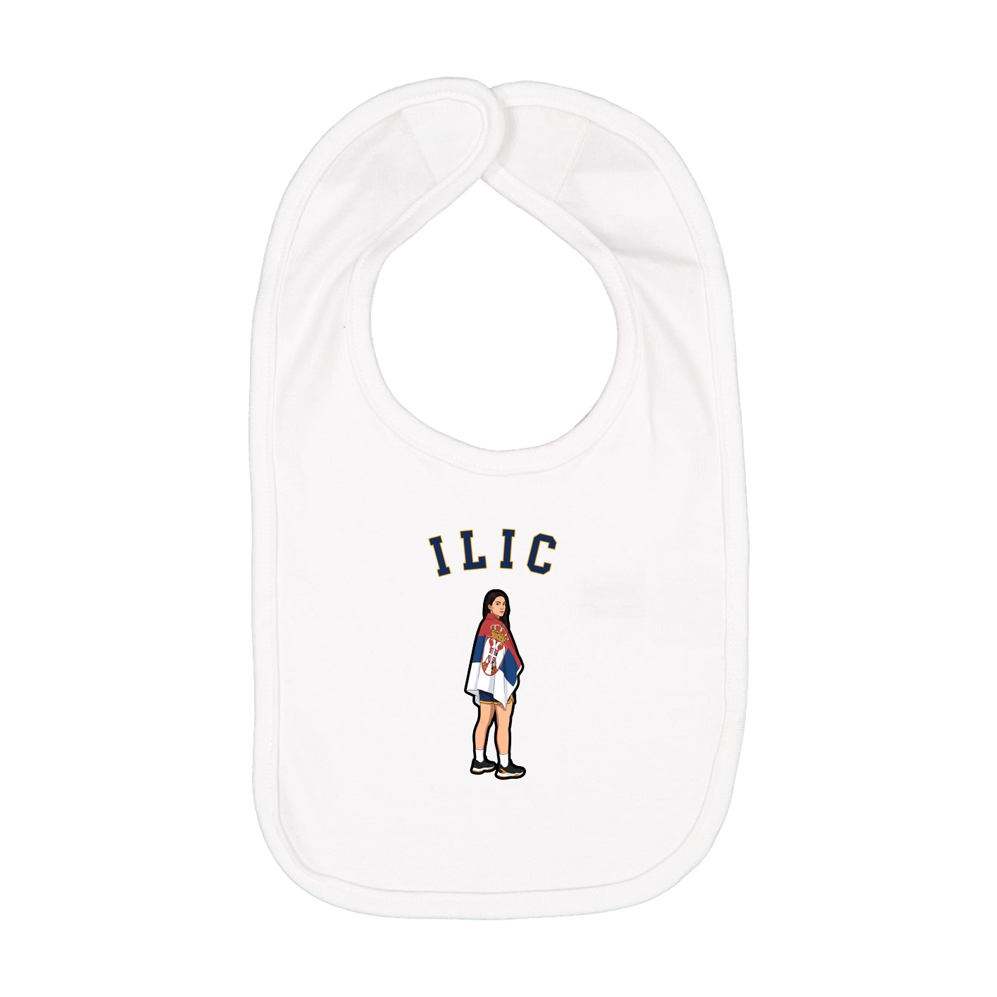 Infant Bib — Shirsey Arch in White