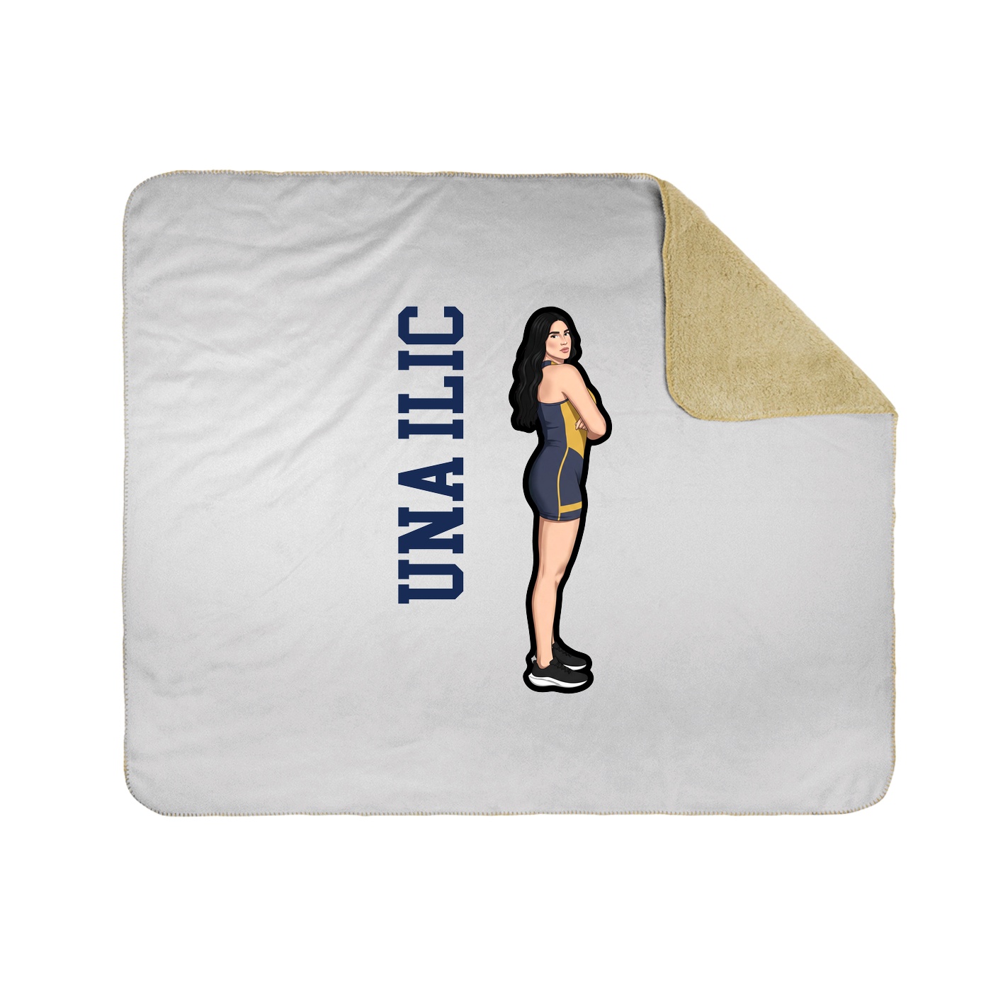 Throw Blanket — Name Vertical in White