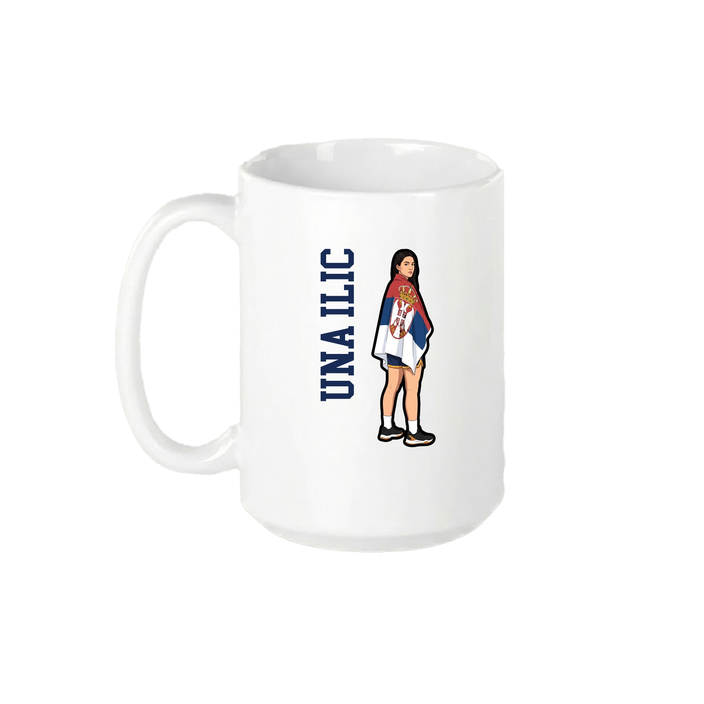 15oz Coffee Mug — Name Vertical in White