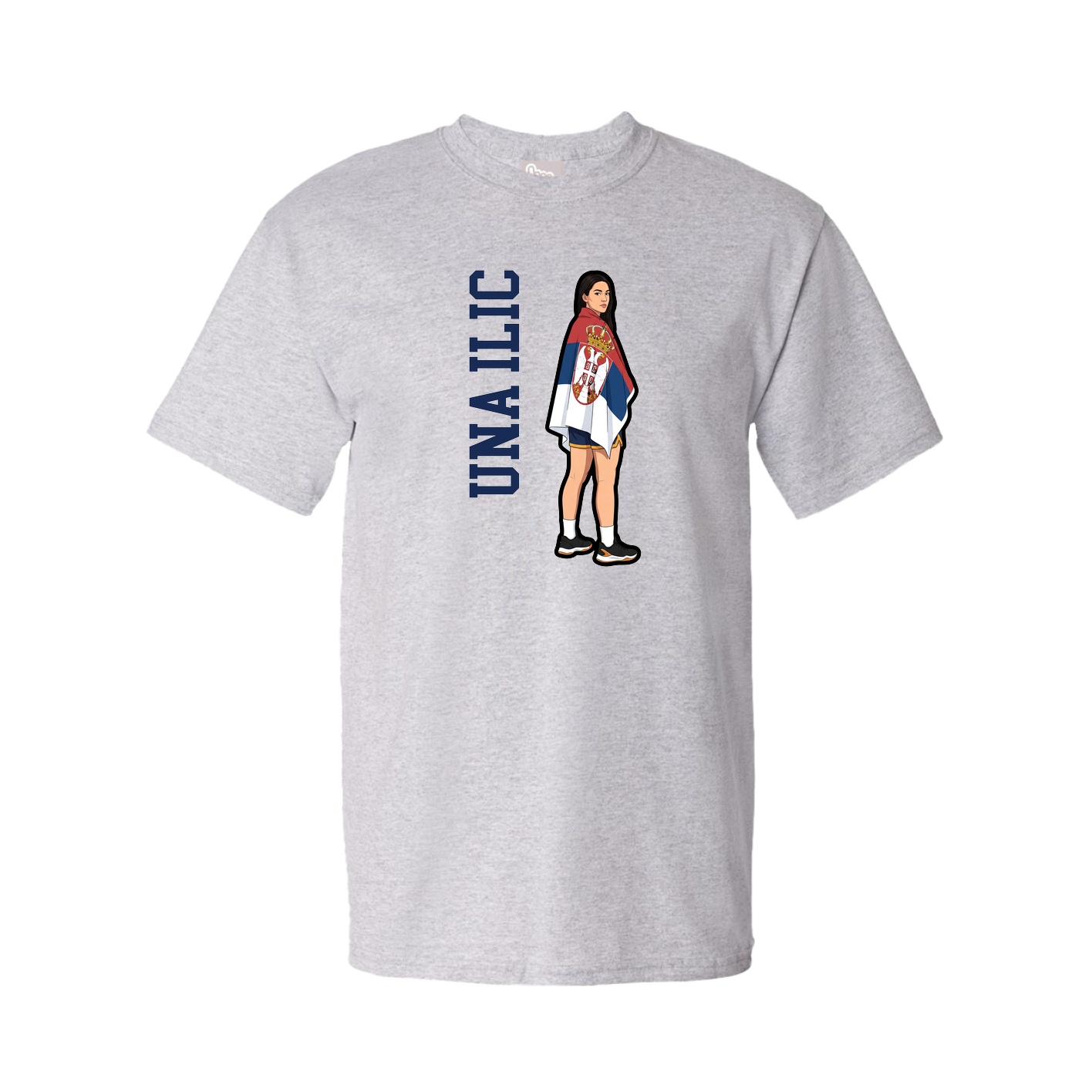 Tee — Name Vertical in Grey