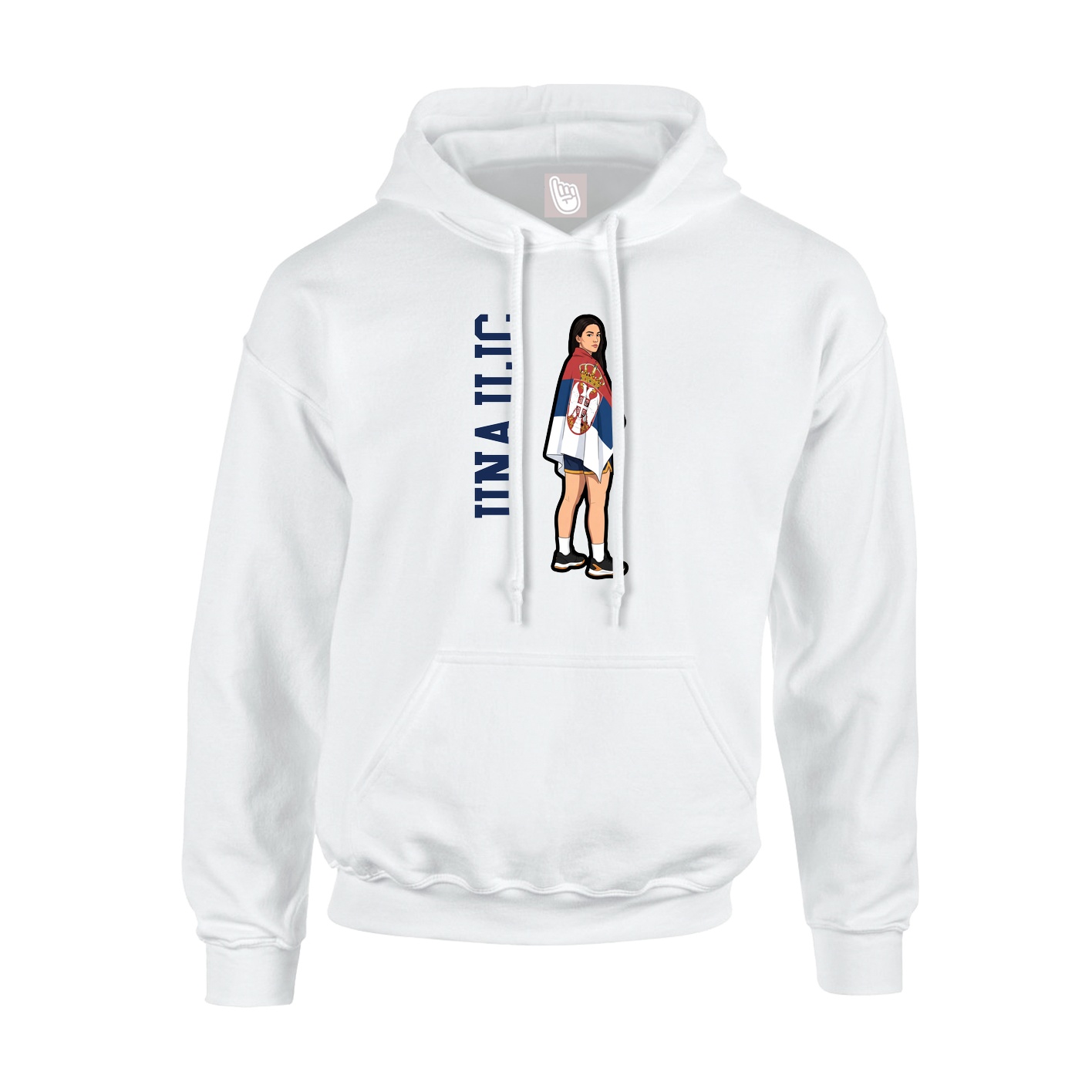 Youth Hoodie — Name Vertical in White