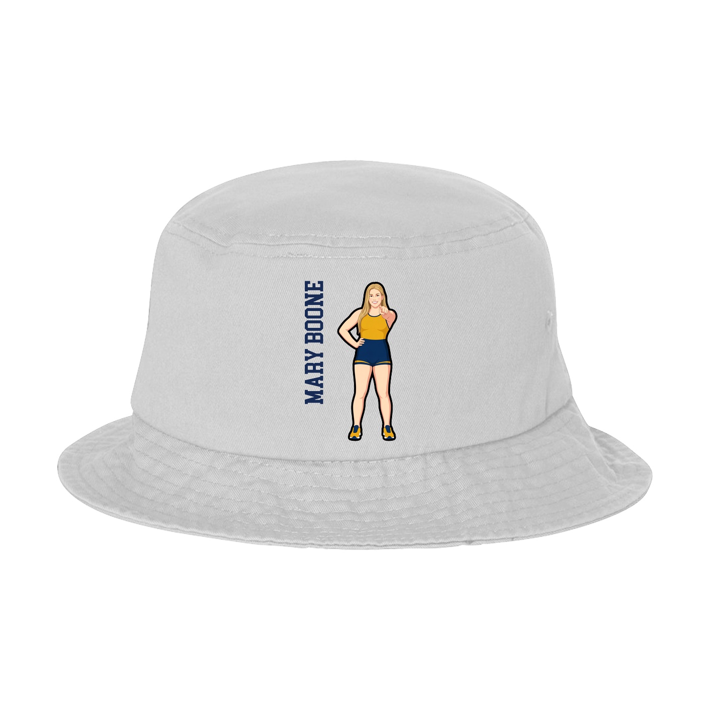 Bucket Cap — Name Vertical in White