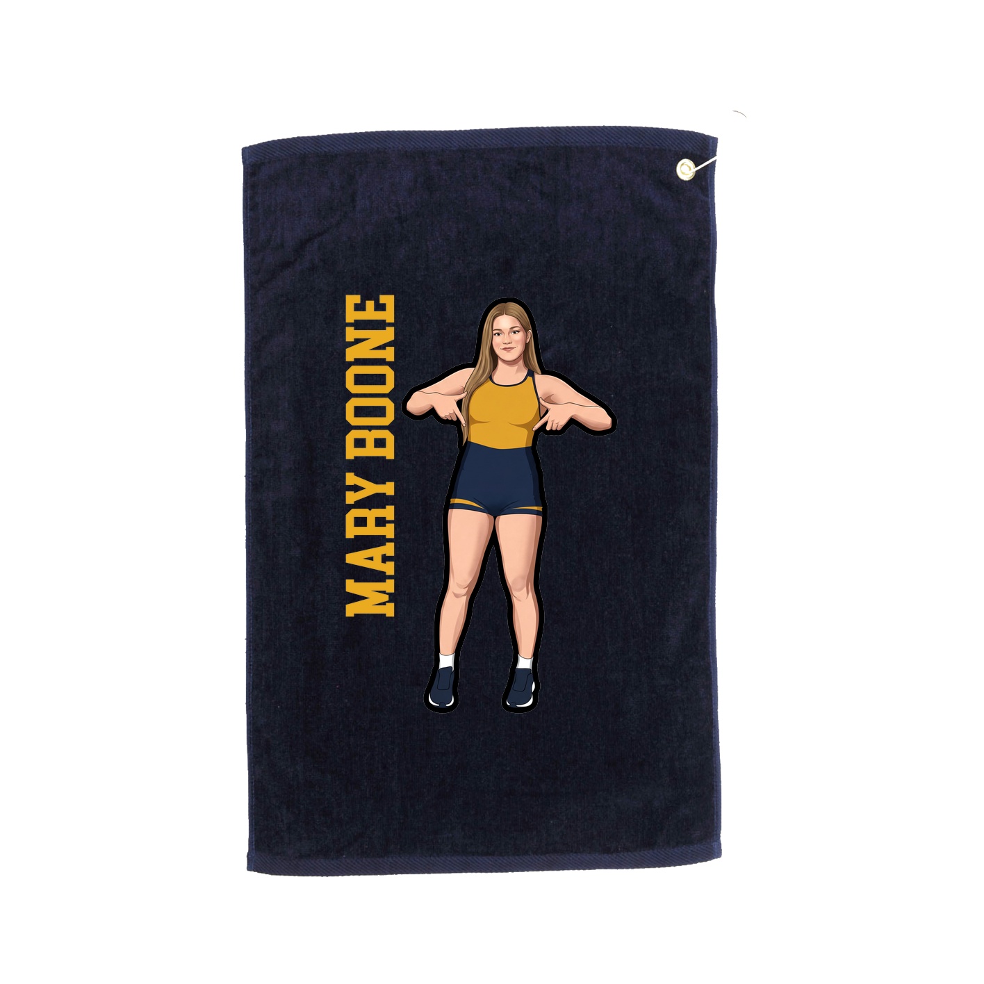 Golf Towel — Name Vertical in Navy