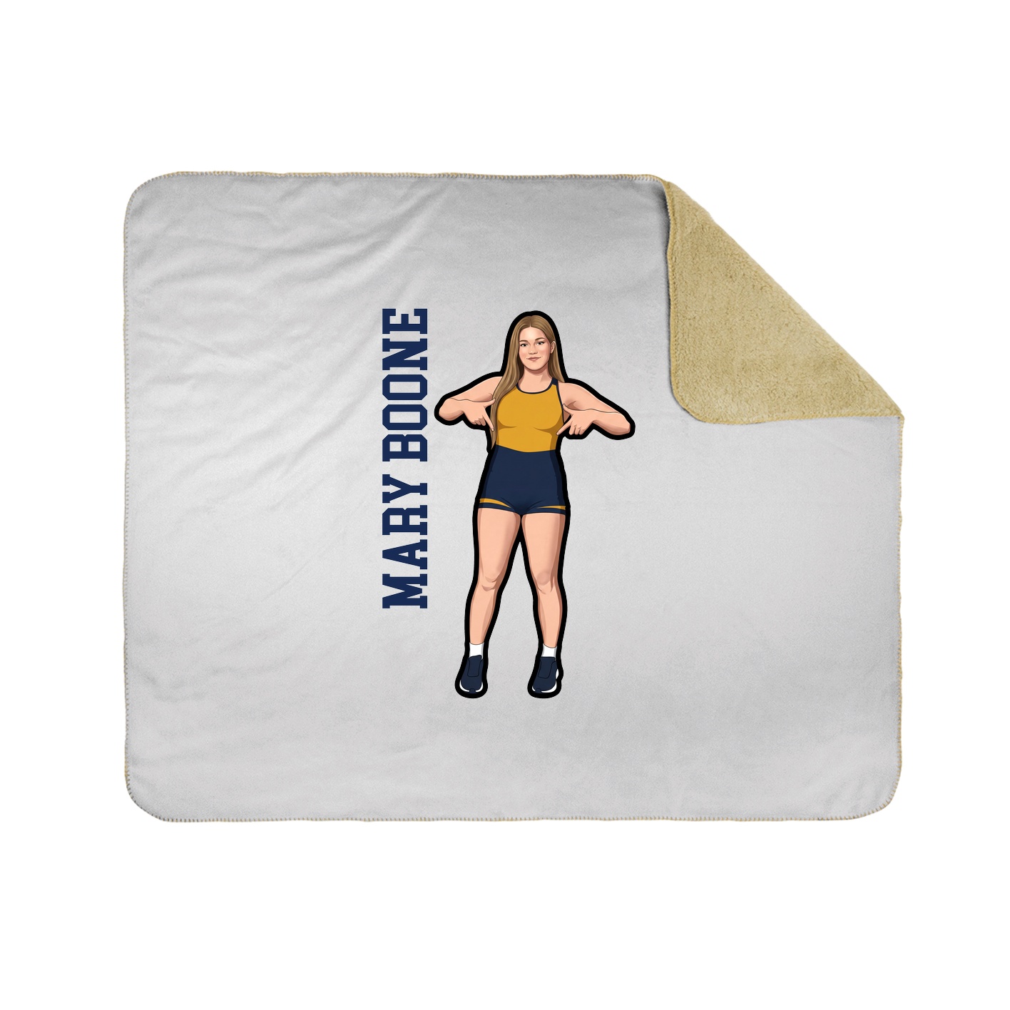 Throw Blanket — Name Vertical in White