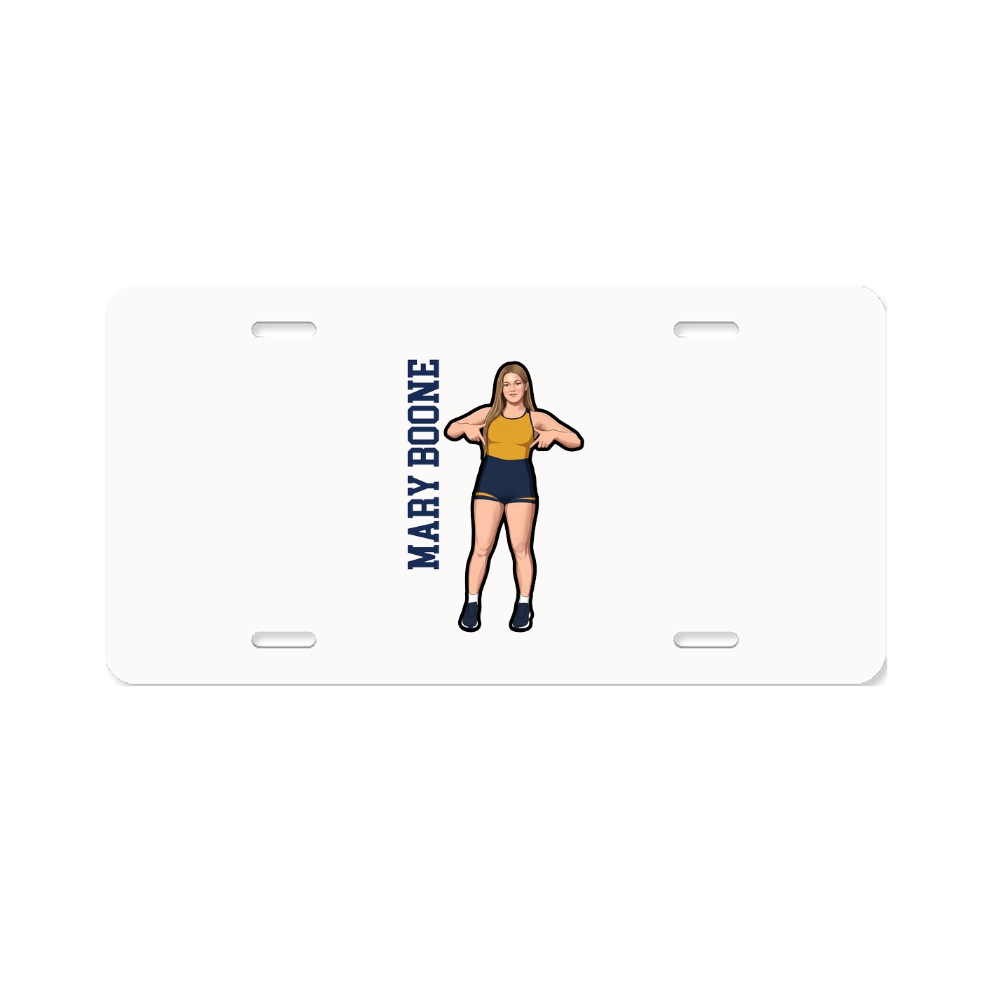 License Plate — Name Vertical in Classic