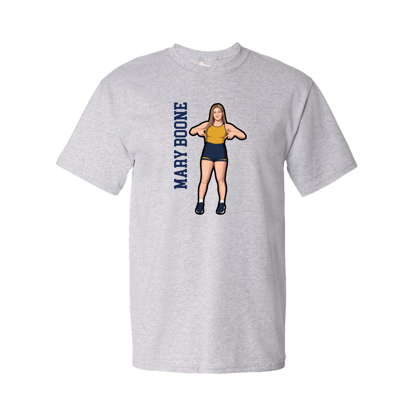 Tee — Name Vertical in Grey