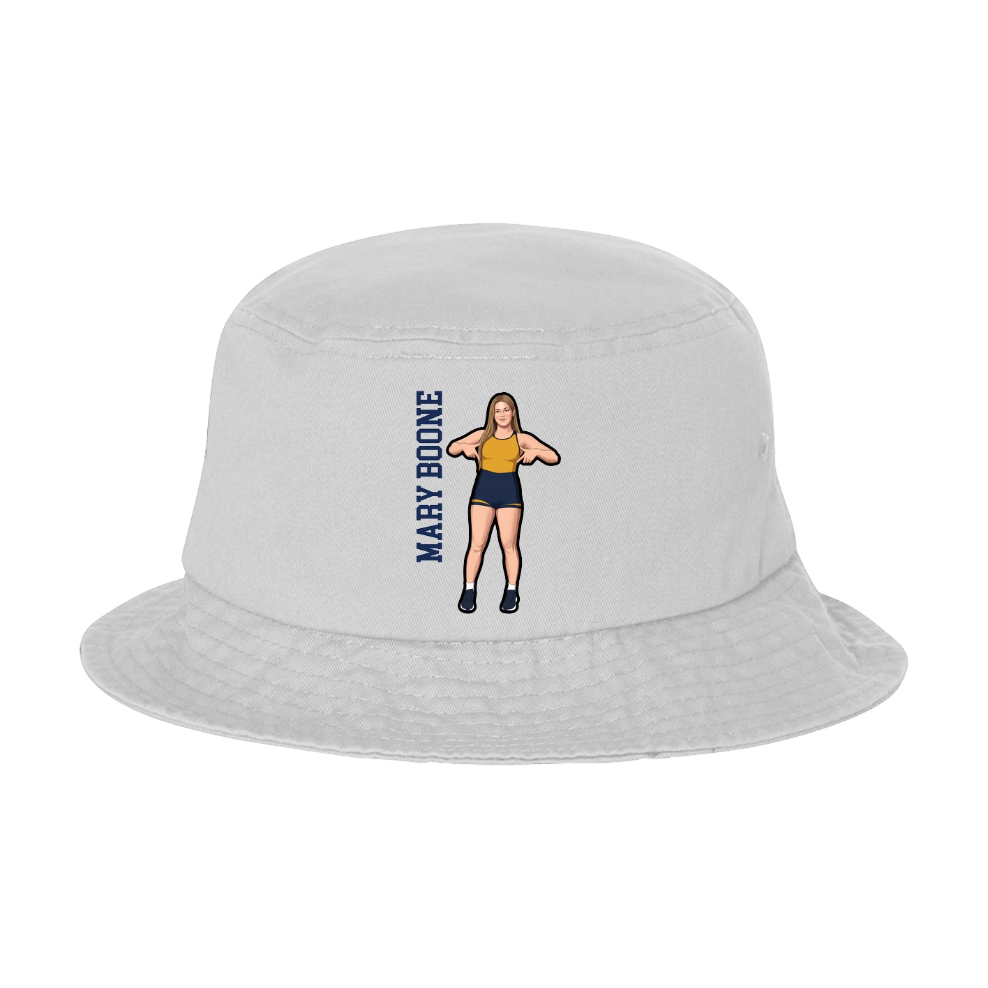 Bucket Cap — Name Vertical in White