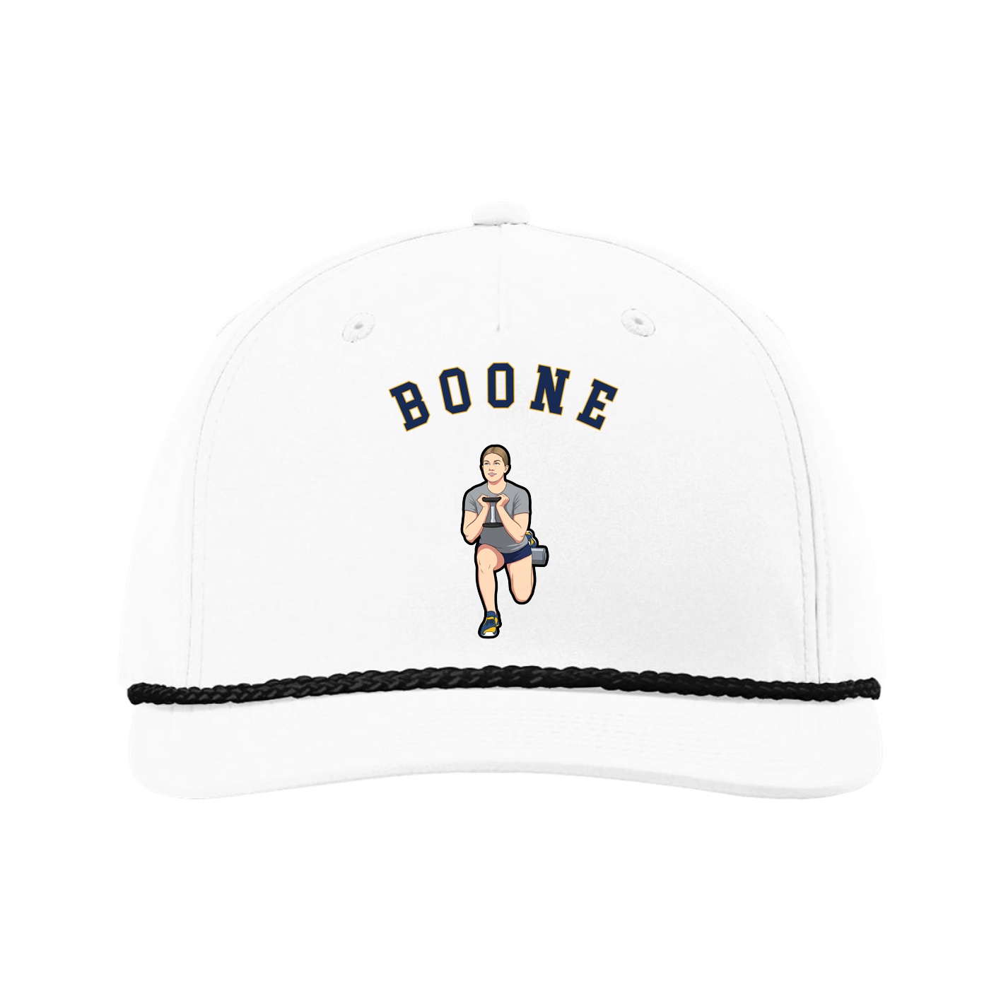 Five-Panel Classic Rope Cap — Shirsey Arch in White