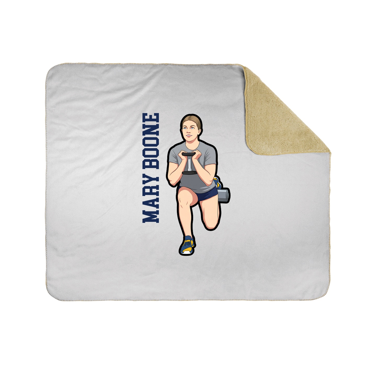 Throw Blanket — Name Vertical in White