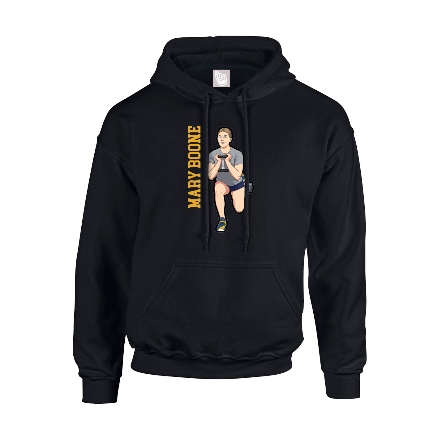 Hoodie — Name Vertical in Black