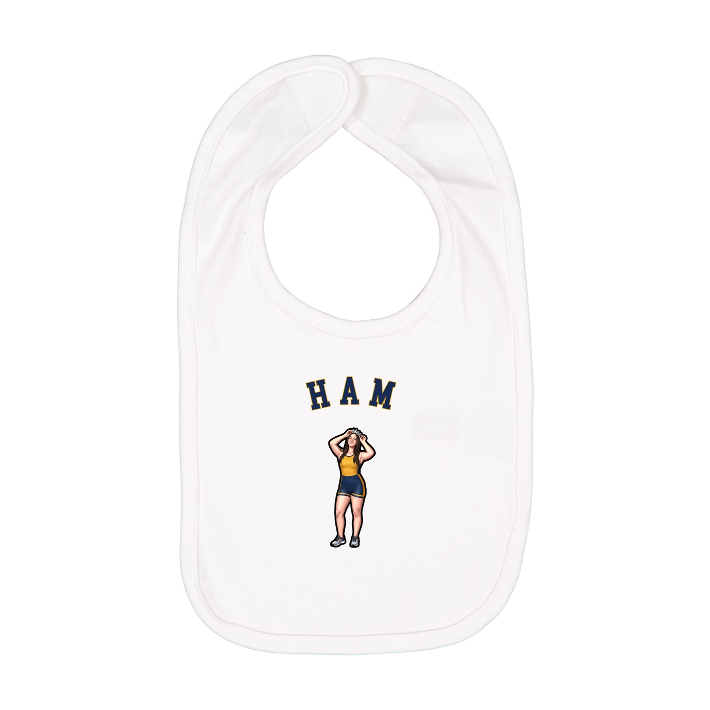 Infant Bib — Shirsey Arch in White