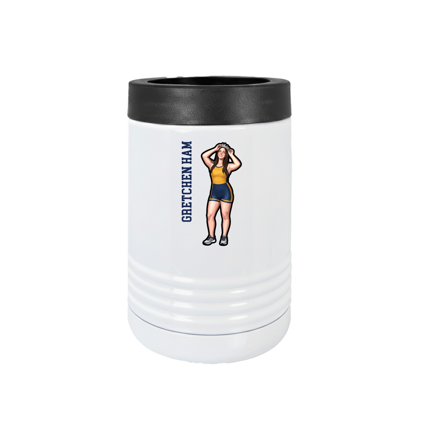Beverage Holder — Name Vertical in White