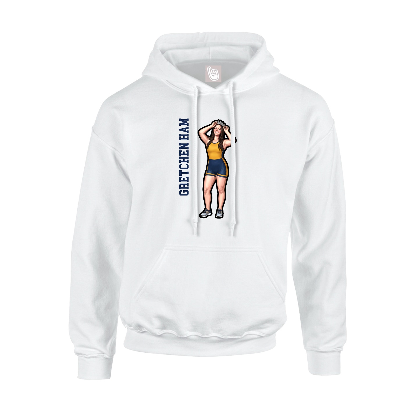 Youth Hoodie — Name Vertical in White