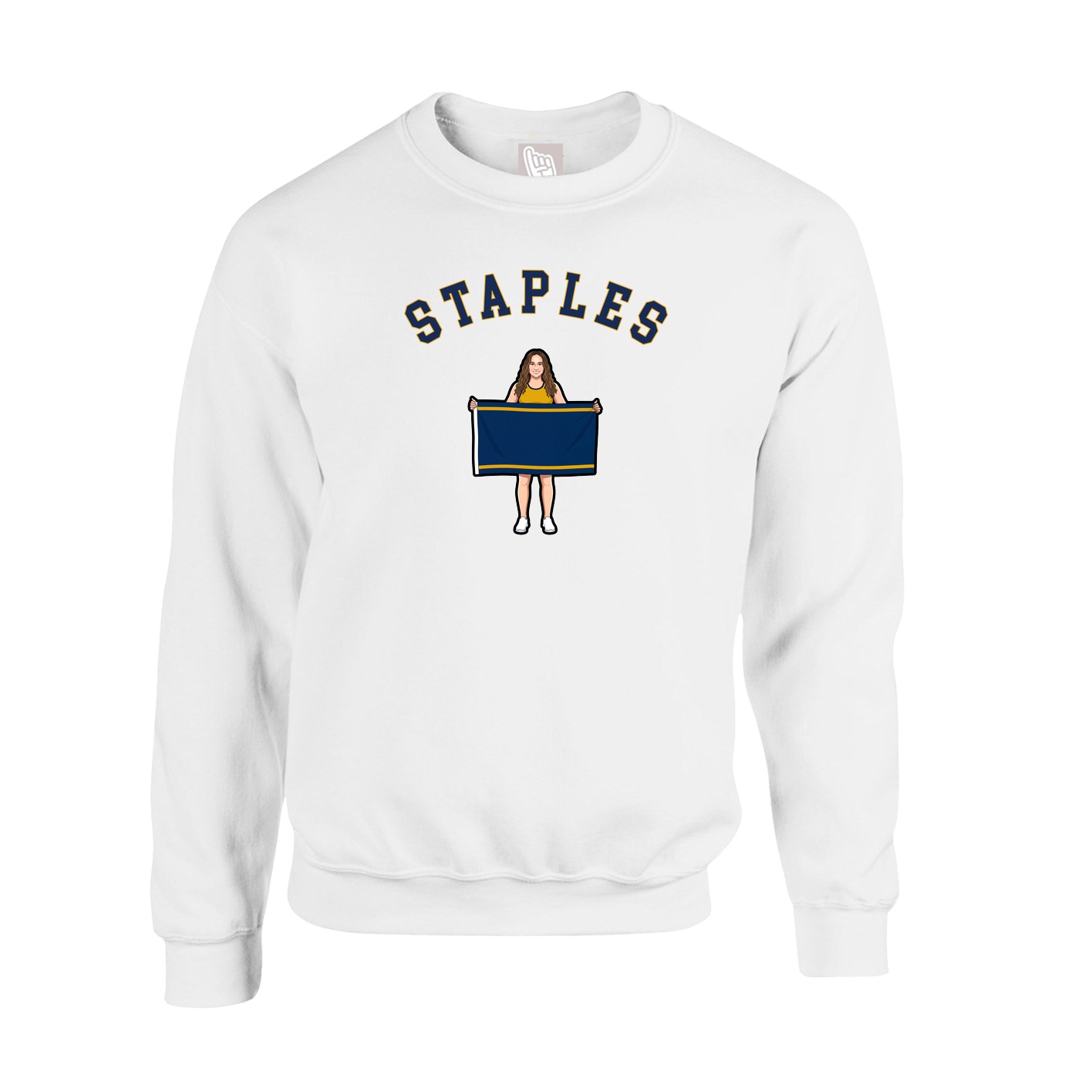 Fleece Crew — Shirsey Arch in White