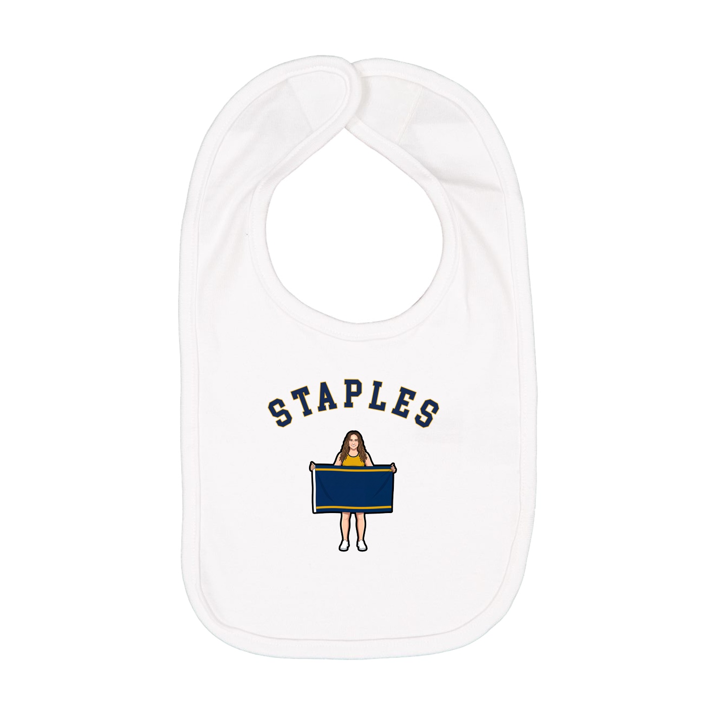 Infant Bib — Shirsey Arch in White