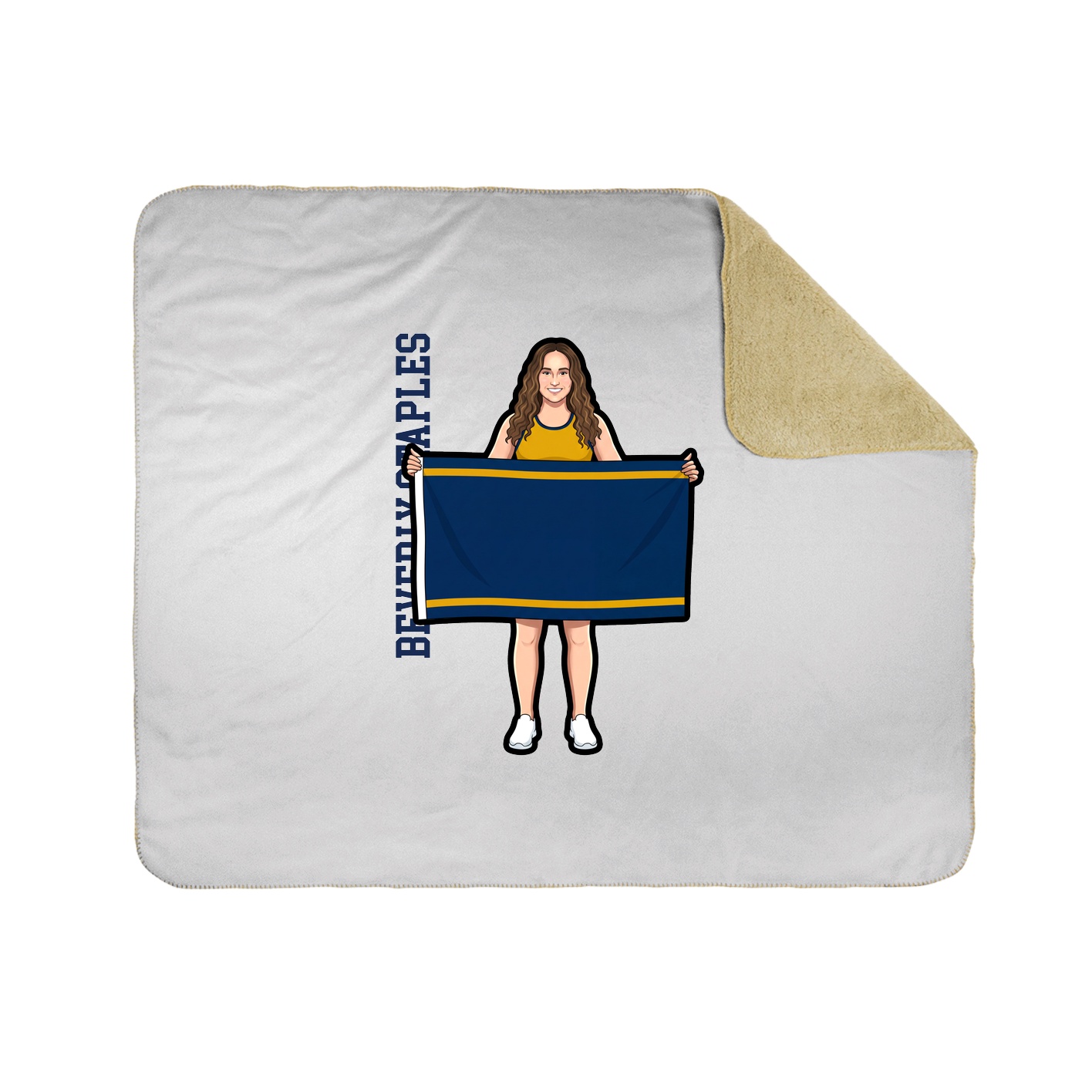 Throw Blanket — Name Vertical in White
