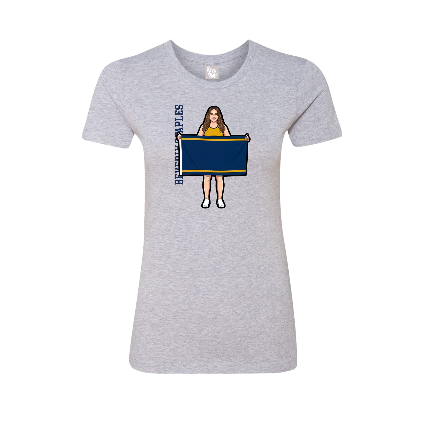 Womens Tee — Name Vertical in Grey