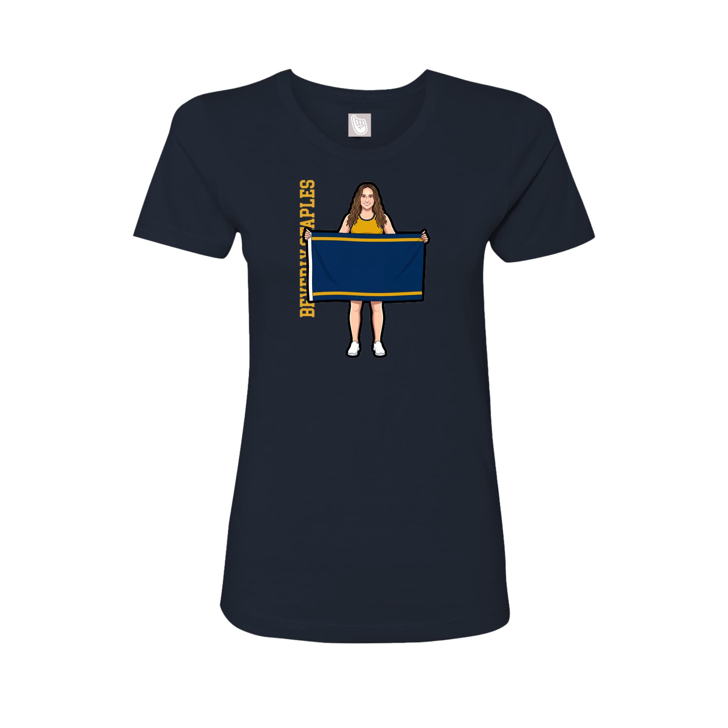 Fitted Women's Tee — Name Vertical in Navy