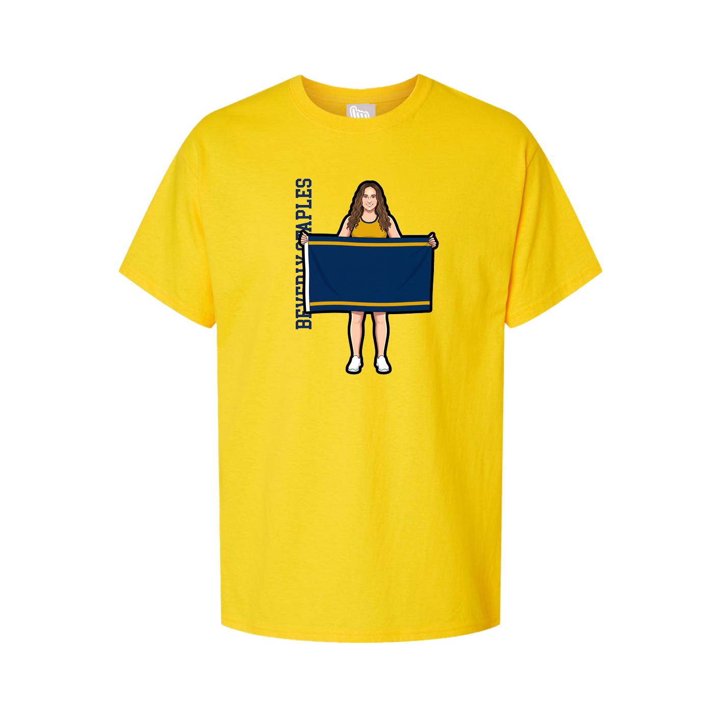 Youth Tee — Name Vertical in Gold