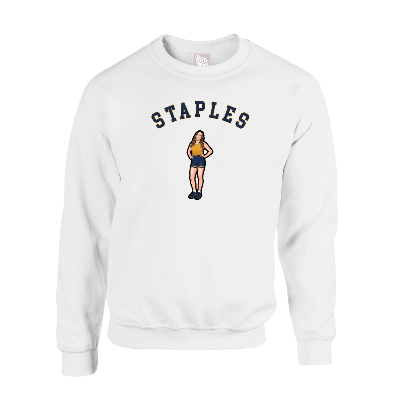 Fleece Crew — Shirsey Arch in White