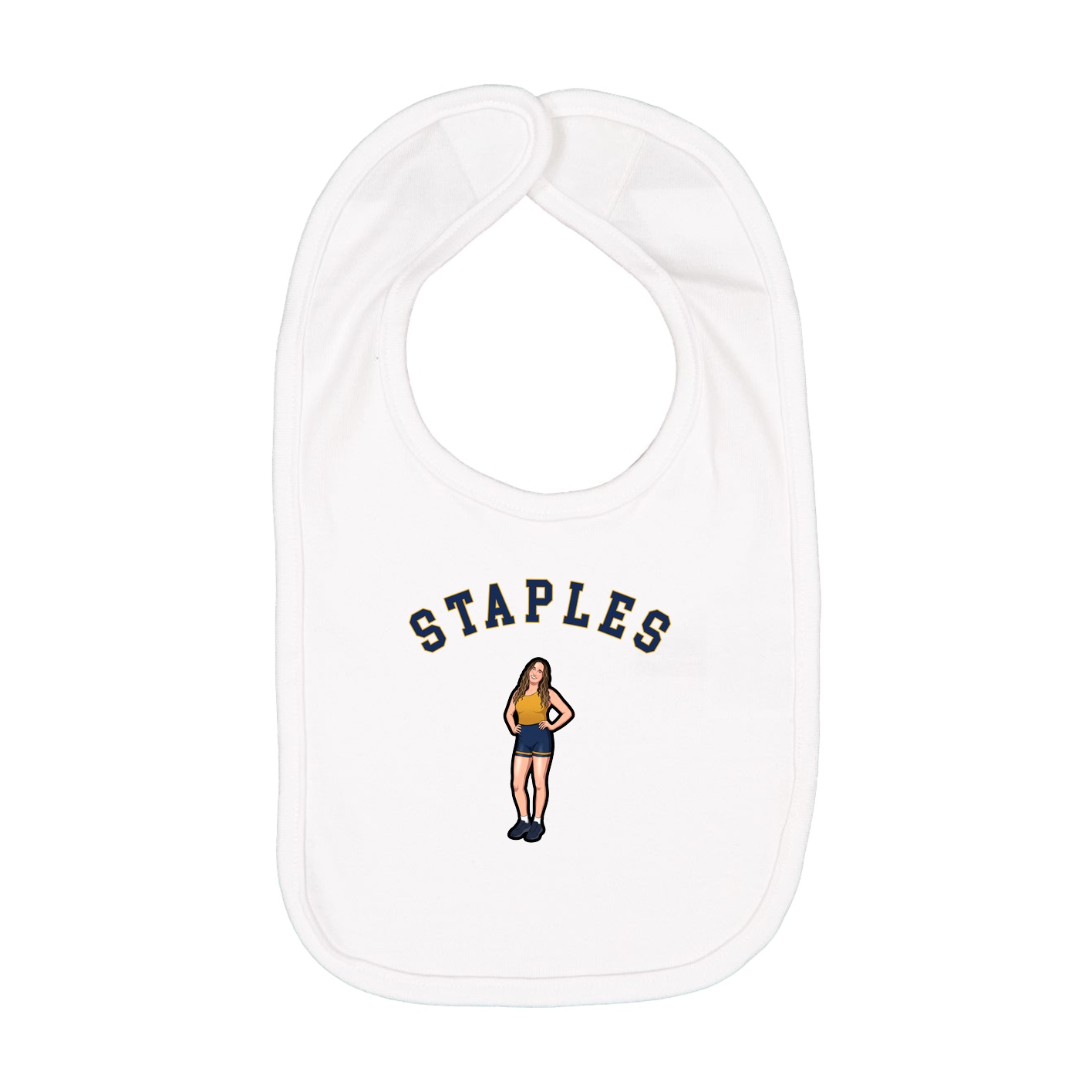 Infant Bib — Shirsey Arch in White