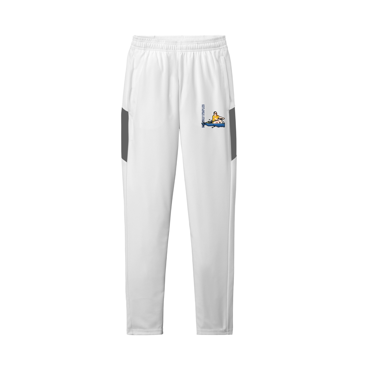 Team Travel Pant — Name Vertical in White/Grey