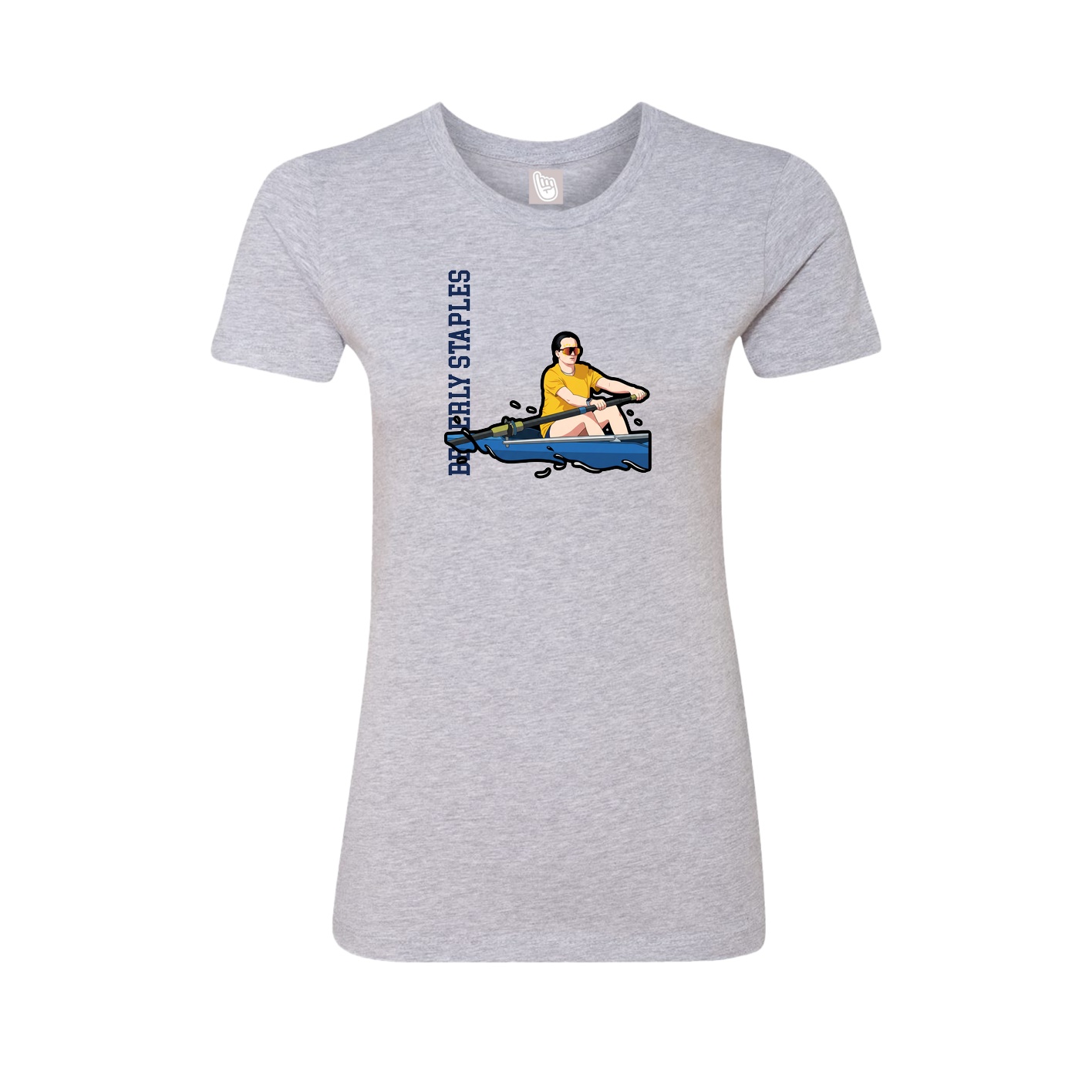 Womens Tee — Name Vertical in Grey