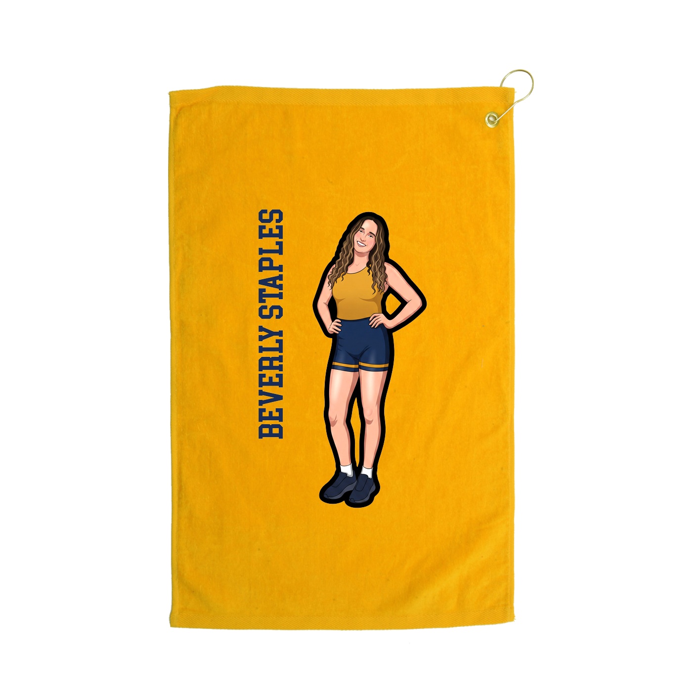 Golf Towel — Name Vertical in Gold