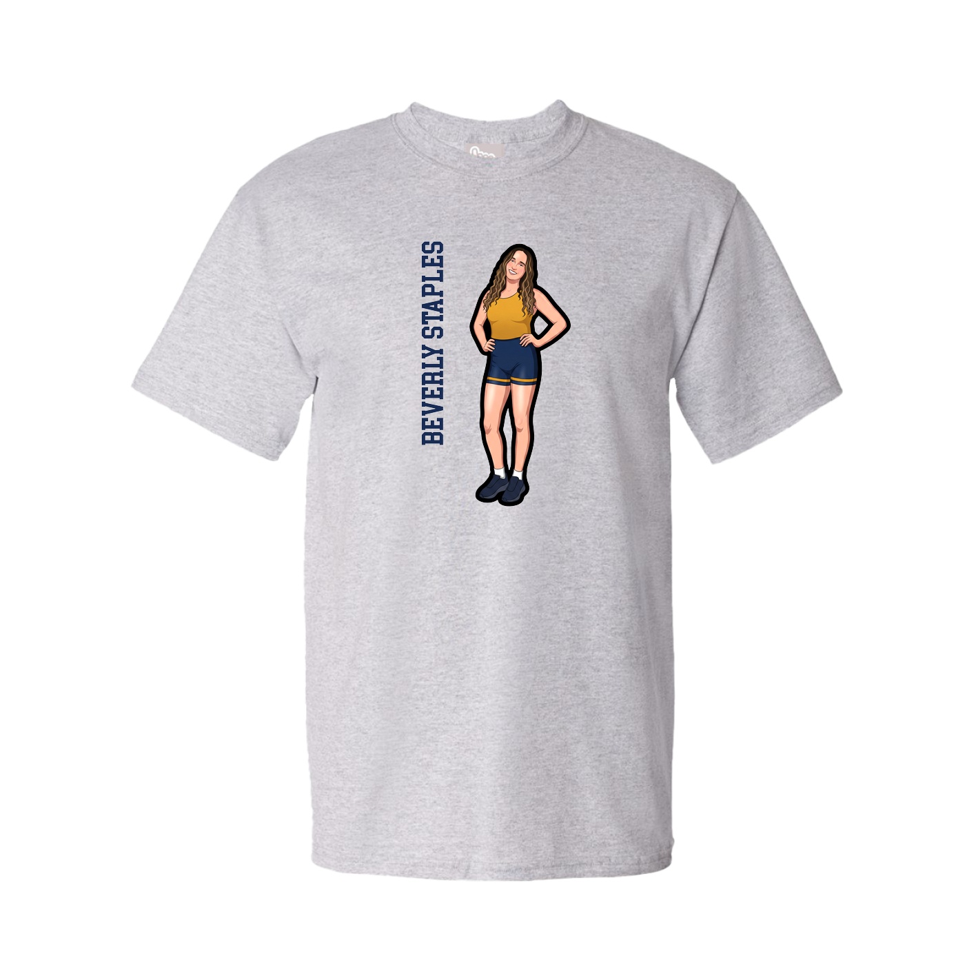 Tee — Name Vertical in Grey