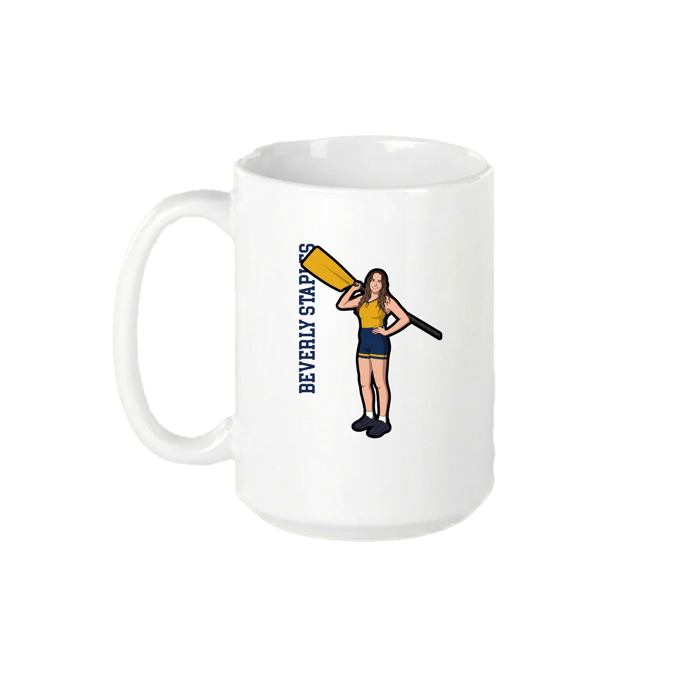 15oz Coffee Mug — Name Vertical in White