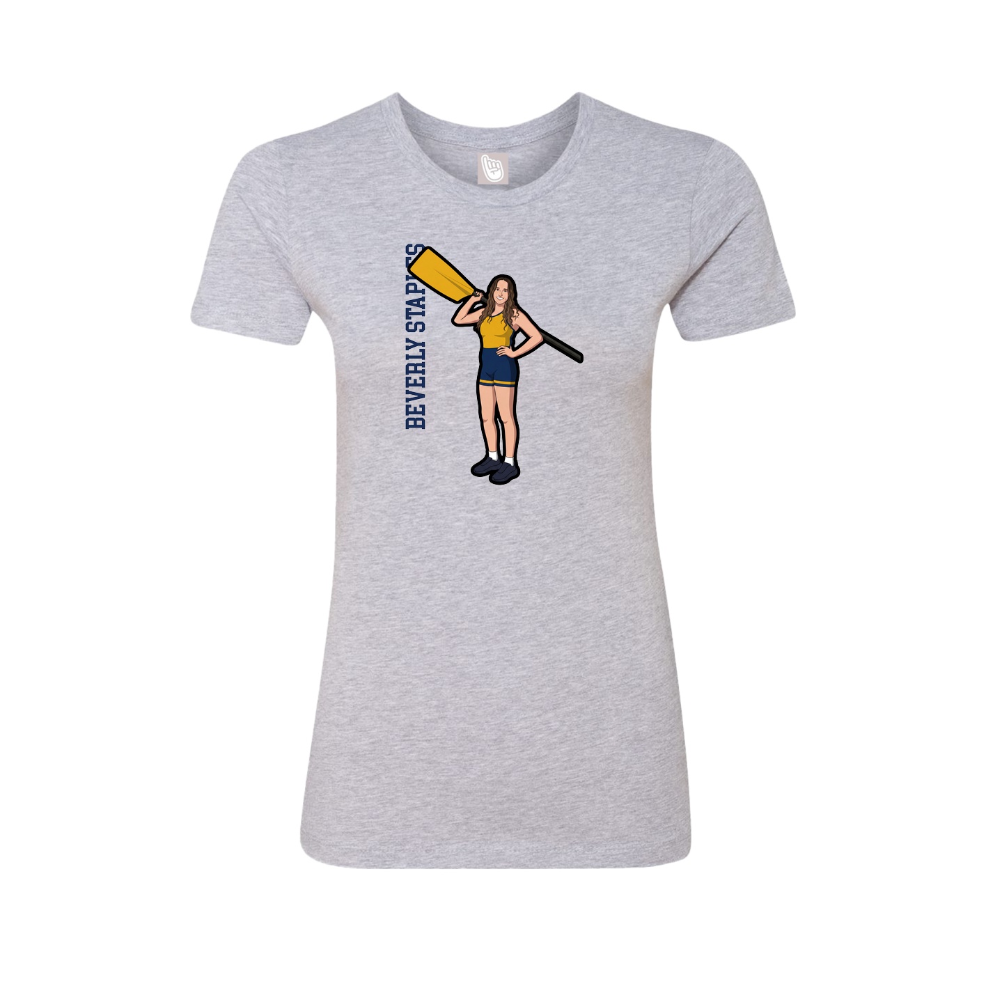 Womens Tee — Name Vertical in Grey