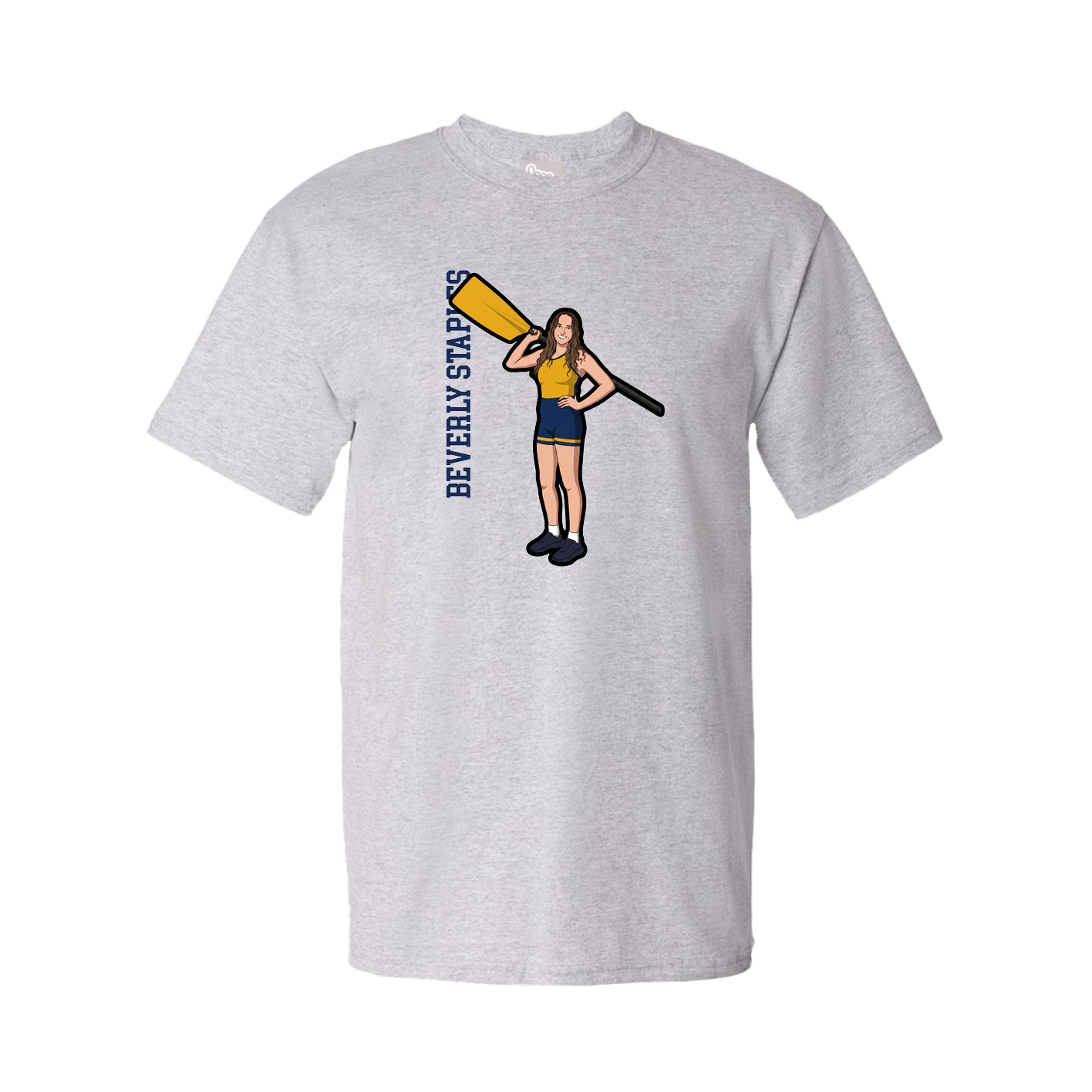 Youth Tee — Name Vertical in Grey