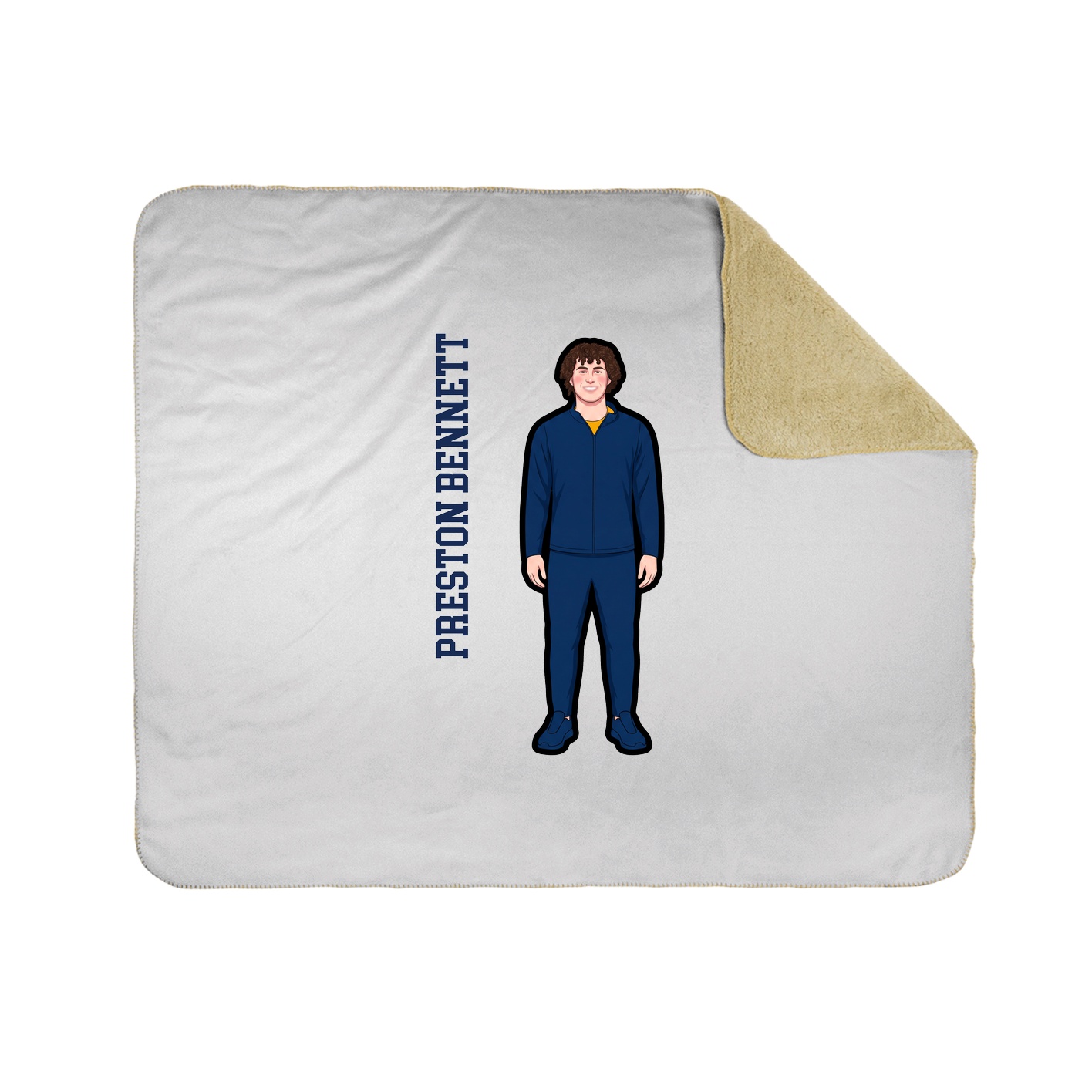 Throw Blanket — Name Vertical in White