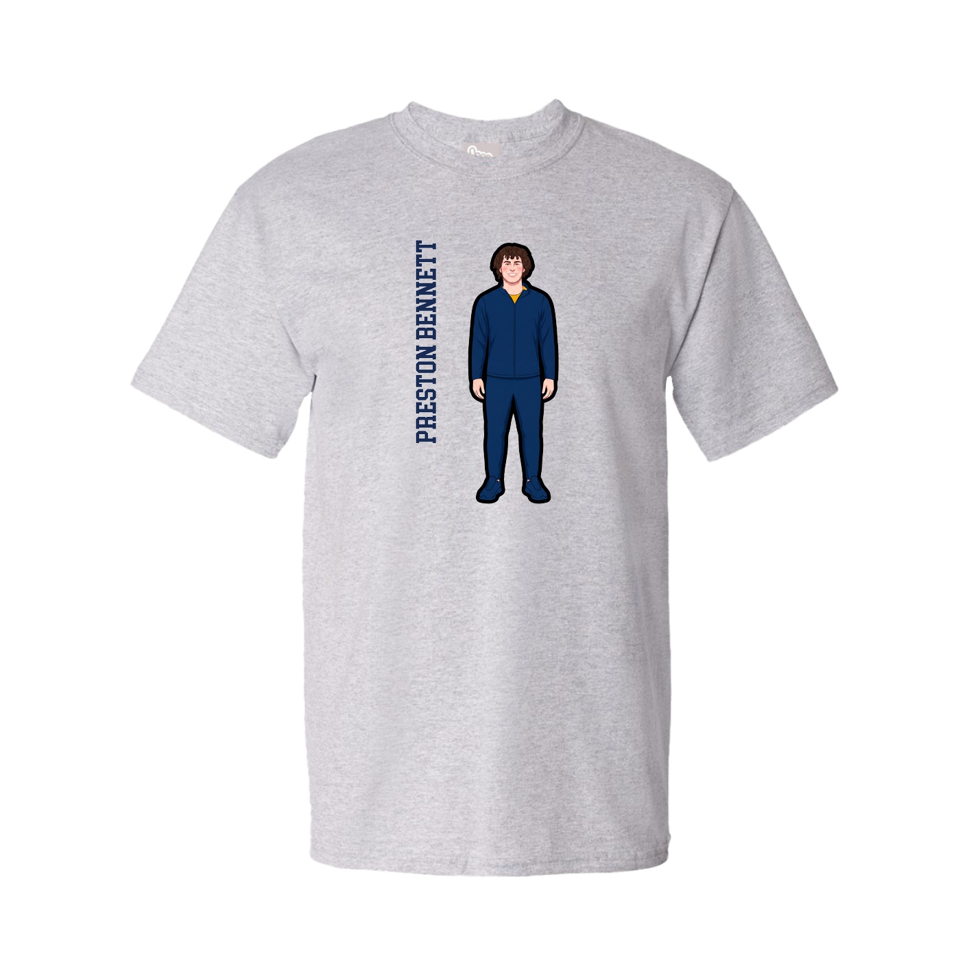 Tee — Name Vertical in Grey