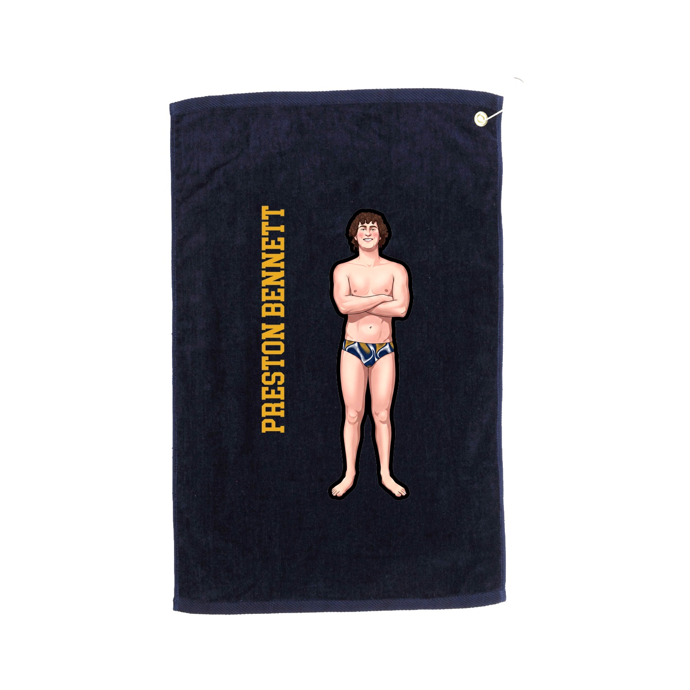 Golf Towel — Name Vertical in Navy