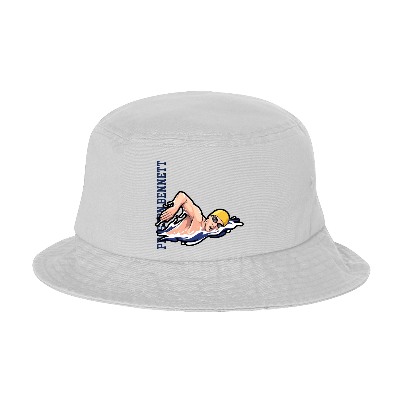 Bucket Cap — Name Vertical in White