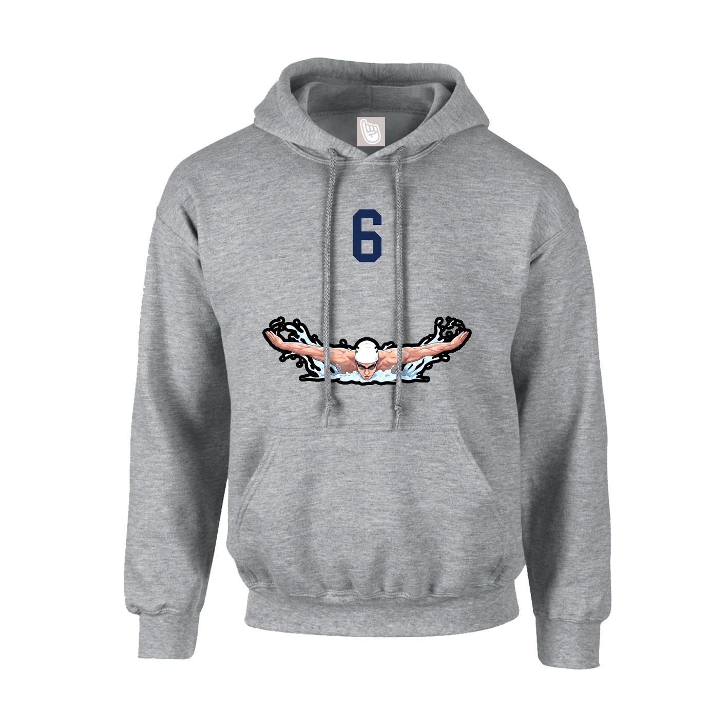 Youth Hoodie — Number Top in Grey
