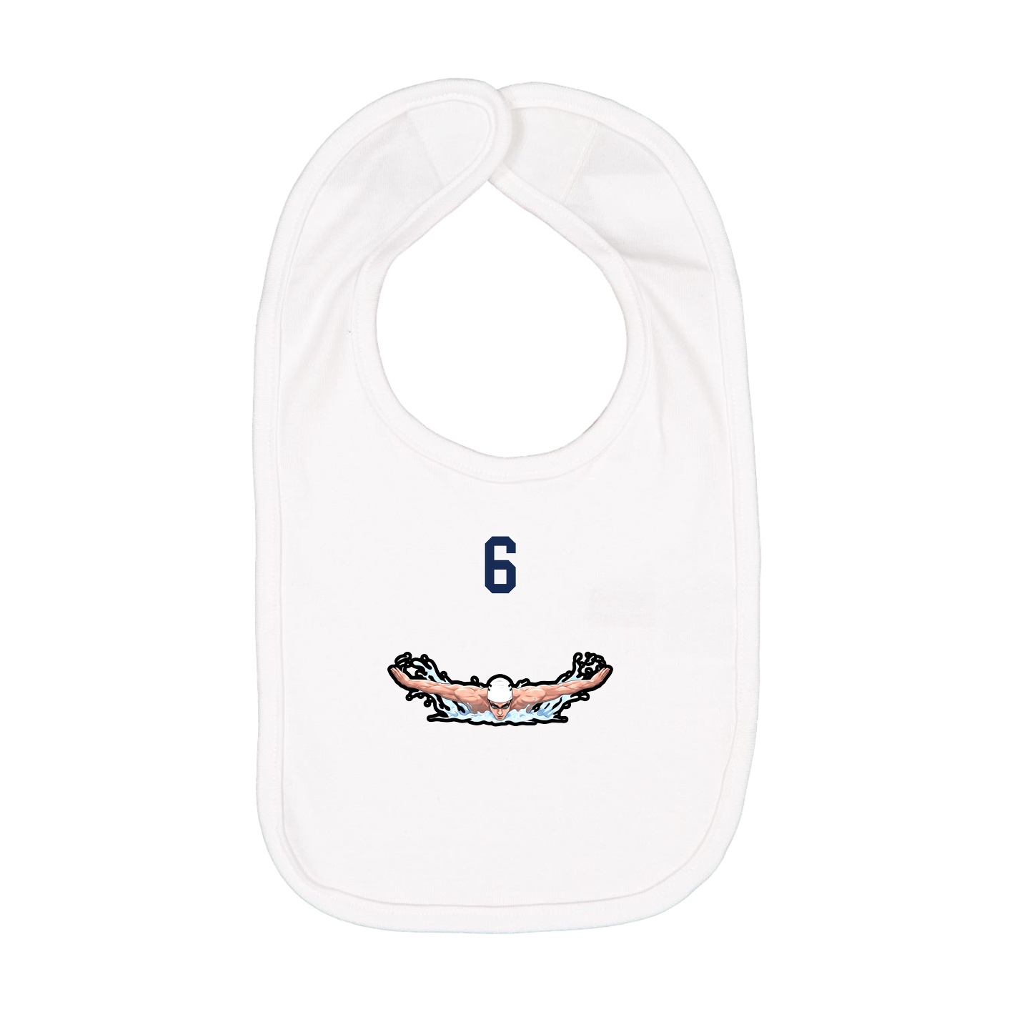 Infant Bib — Number Top in White